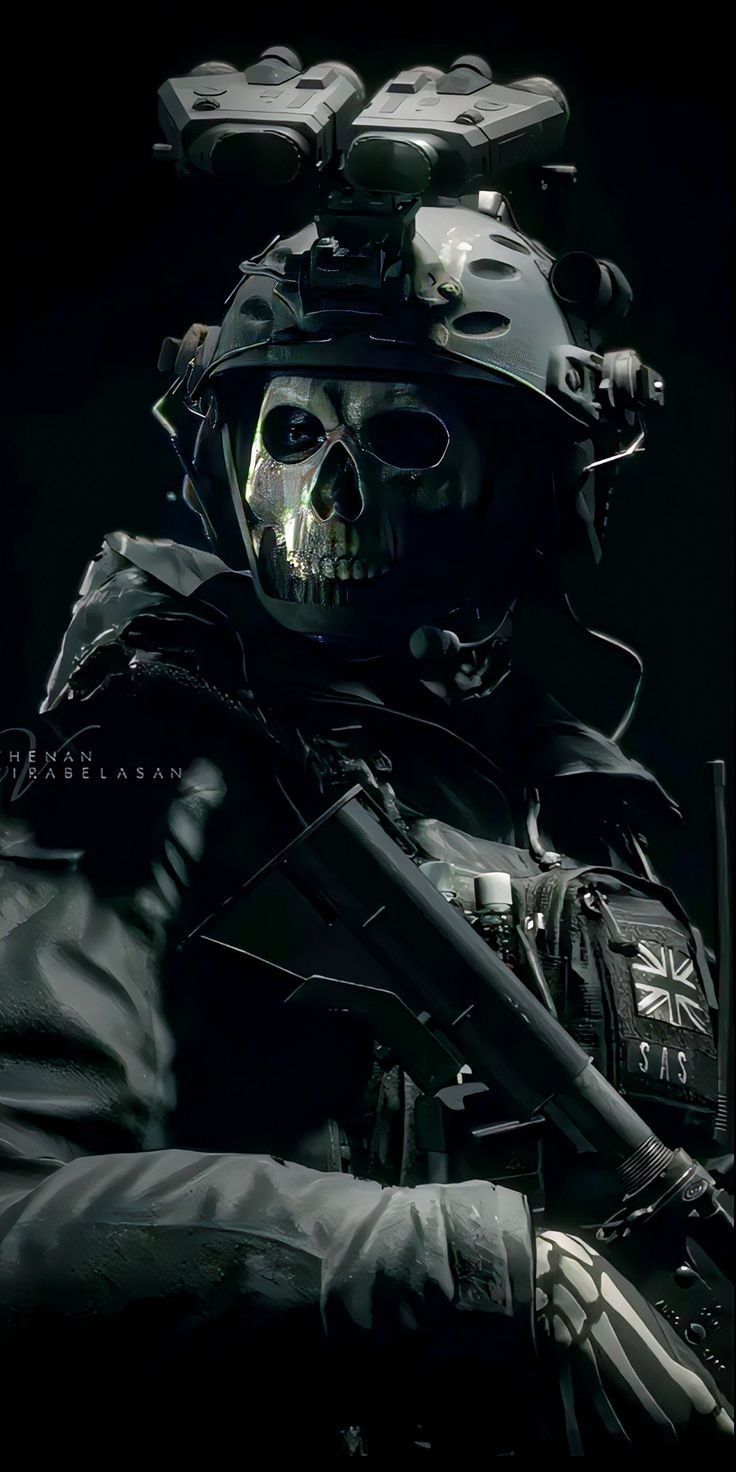 Ghost maschera teschio CoD, 736x1472 Full HD Verticale, iPhone
