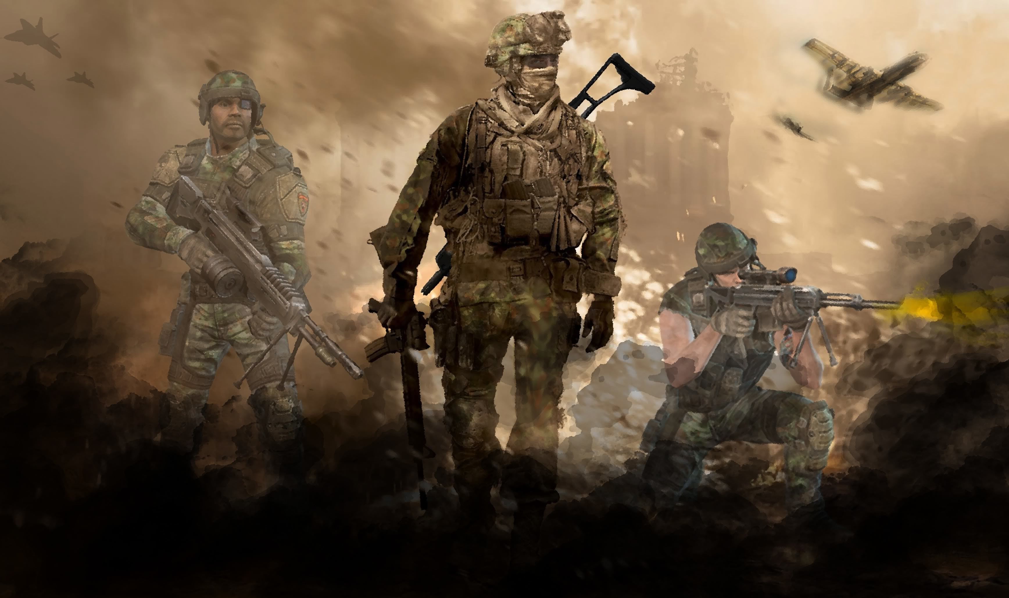 Soldati Call of Duty Modern Warfare, 3472x2060 2K+, Monitor Gaming