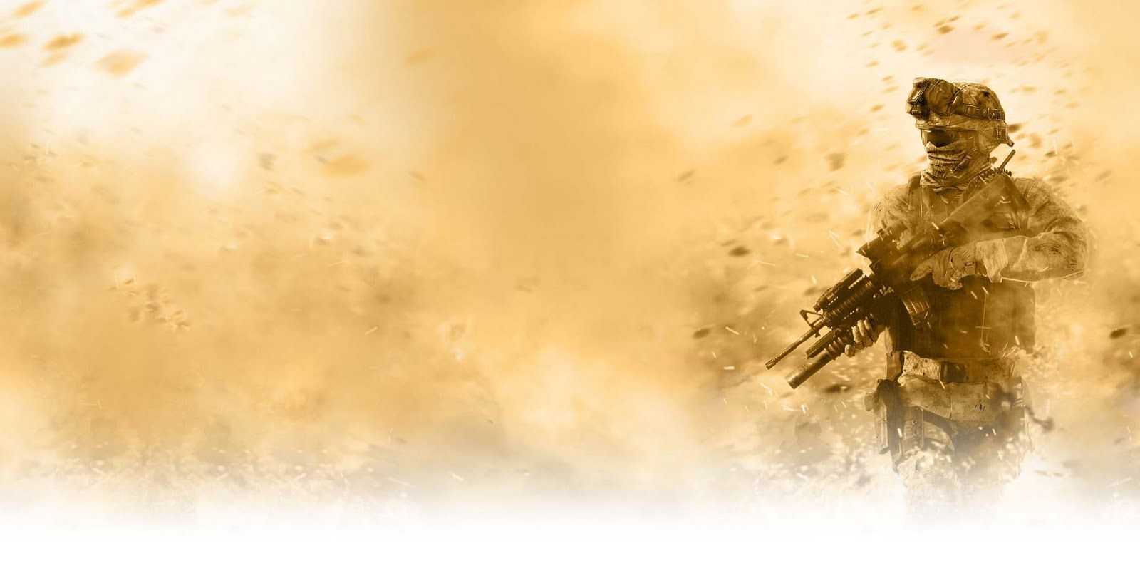 Soldato con fucile in tempesta di sabbia, 1600x804 900p, Laptop