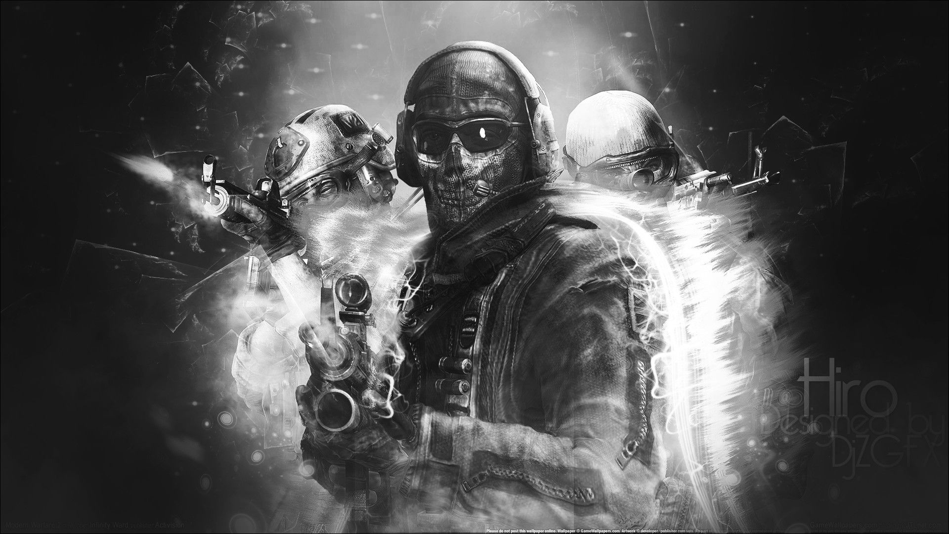 Ghost Call of Duty bianco nero, 1920x1080 Full HD 1080p, Laptop