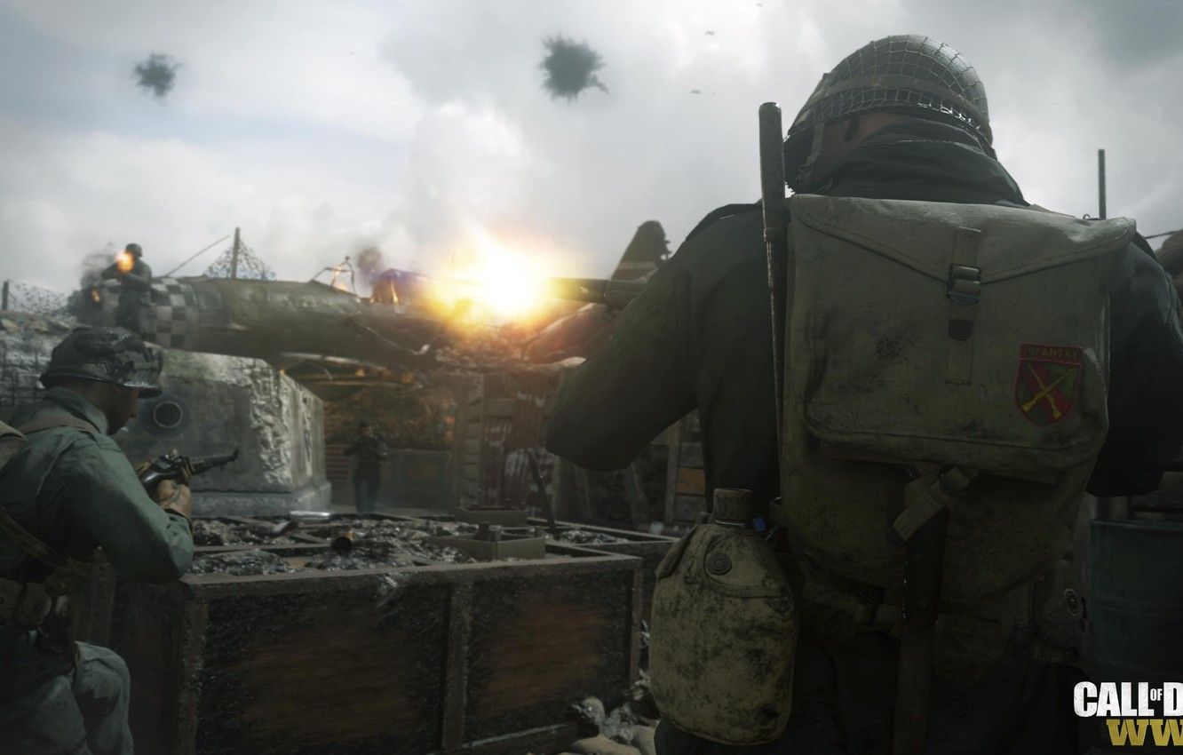 Soldati Call of Duty WW2 battaglia, 1332x850 HD, Desktop