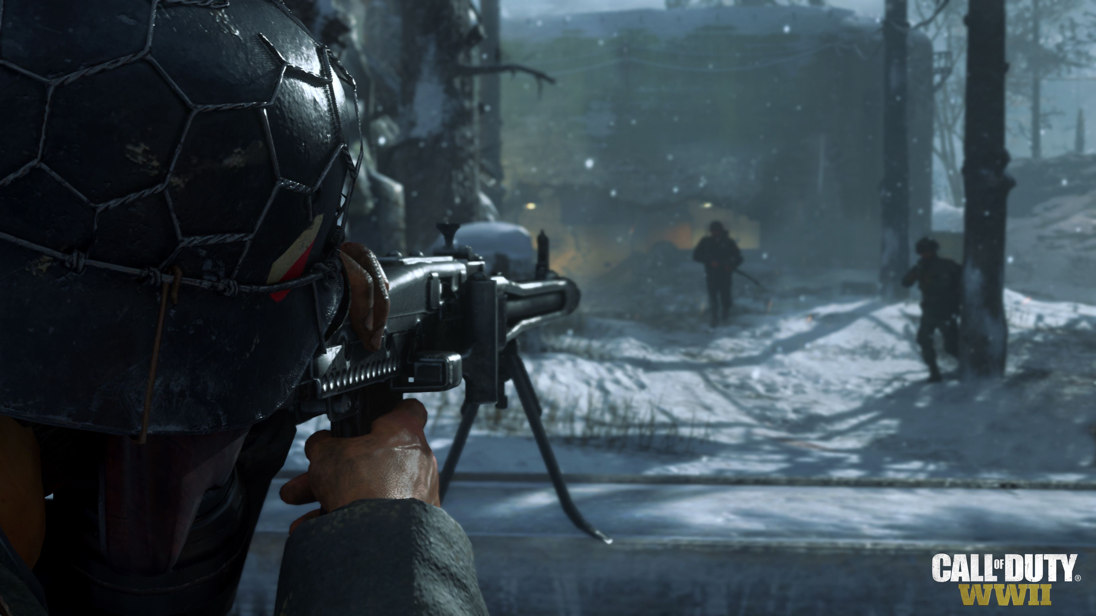 Soldato con mitragliatrice, Call of Duty WWII, 3840x2160 Ultra HD, Monitor 4K