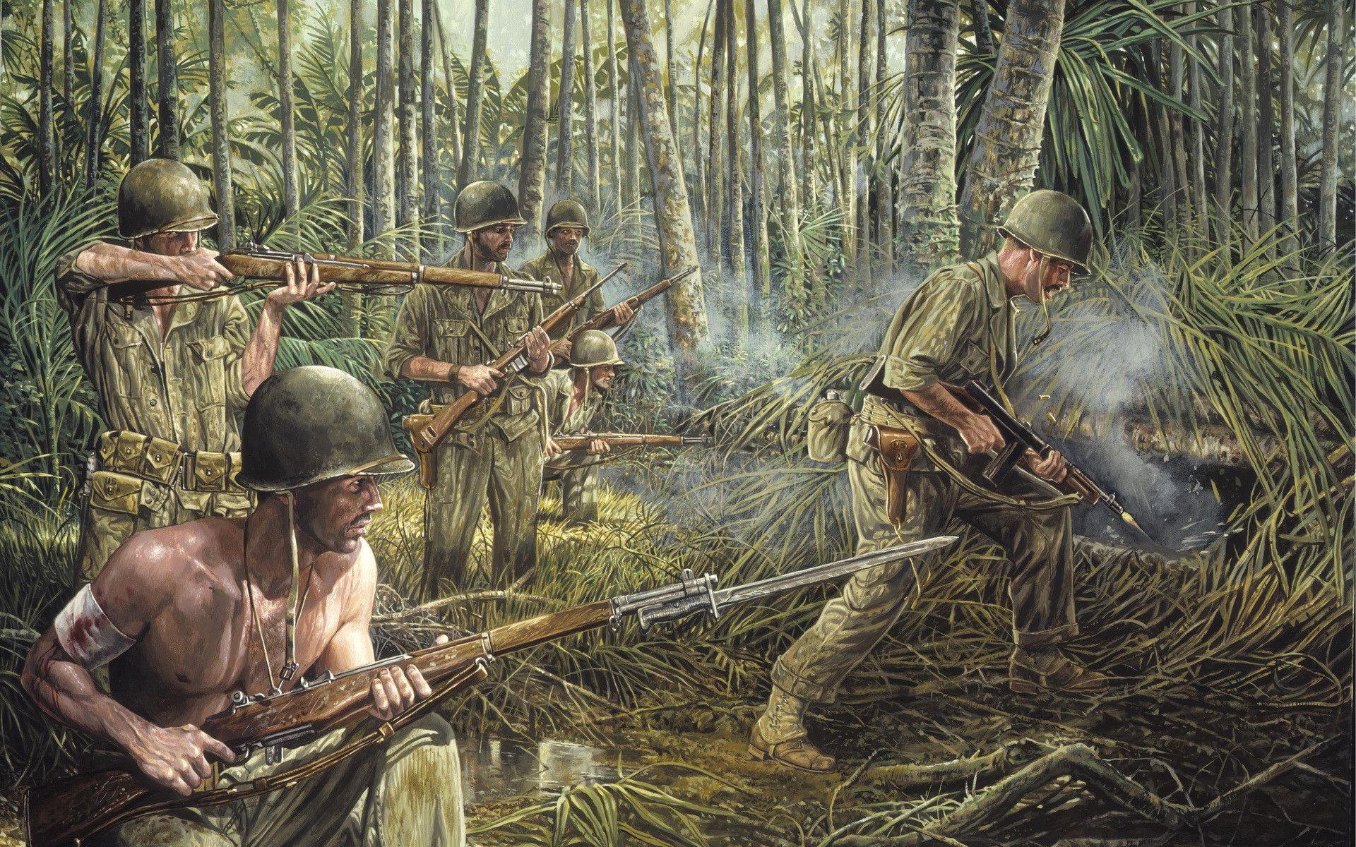 Soldati nella giungla, WWII, 1920x1200 Full HD+, Laptop
