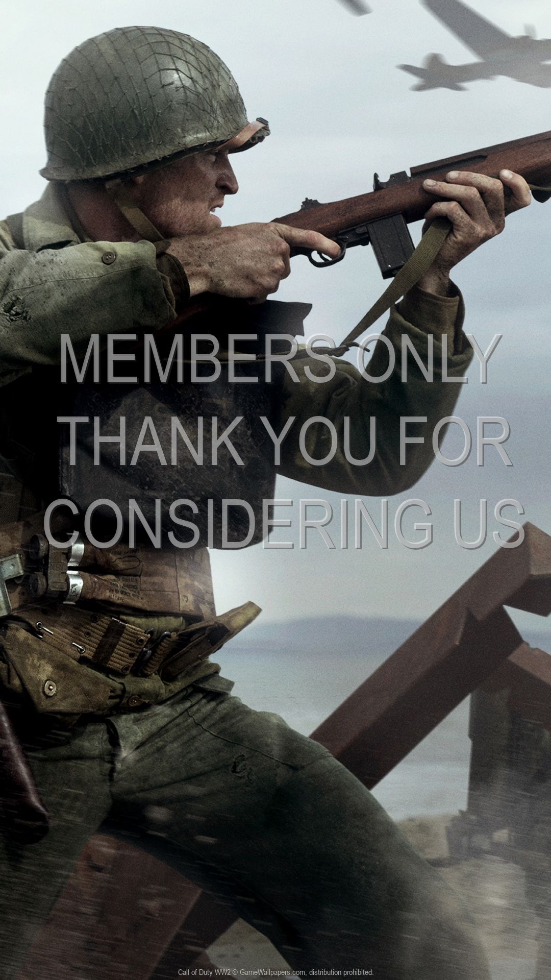 Soldato WW2 con fucile, 1080x1920 Verticale, Mobile