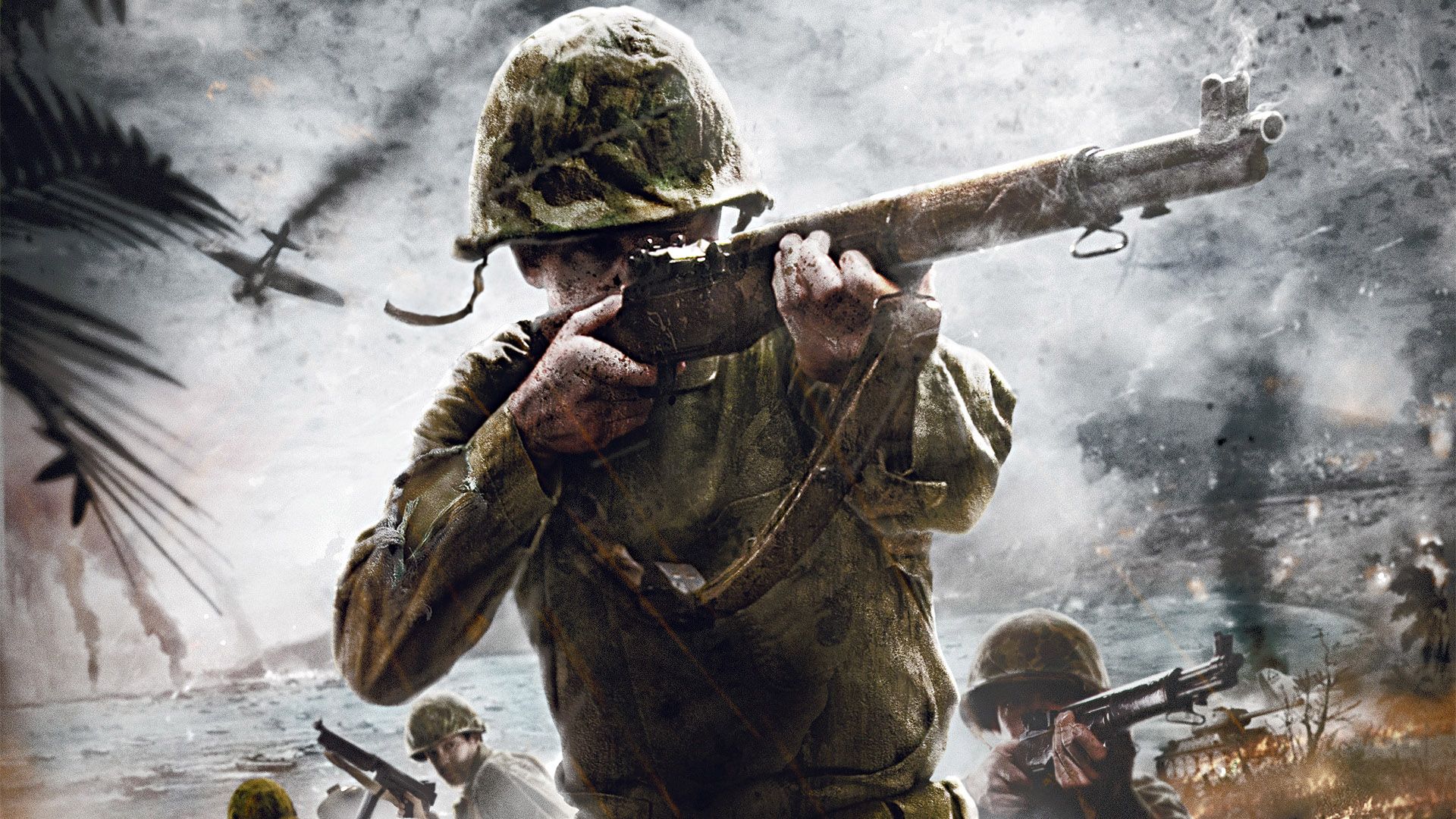 Soldato WW2 con fucile, battaglia, 1920x1080 1080p, Laptop