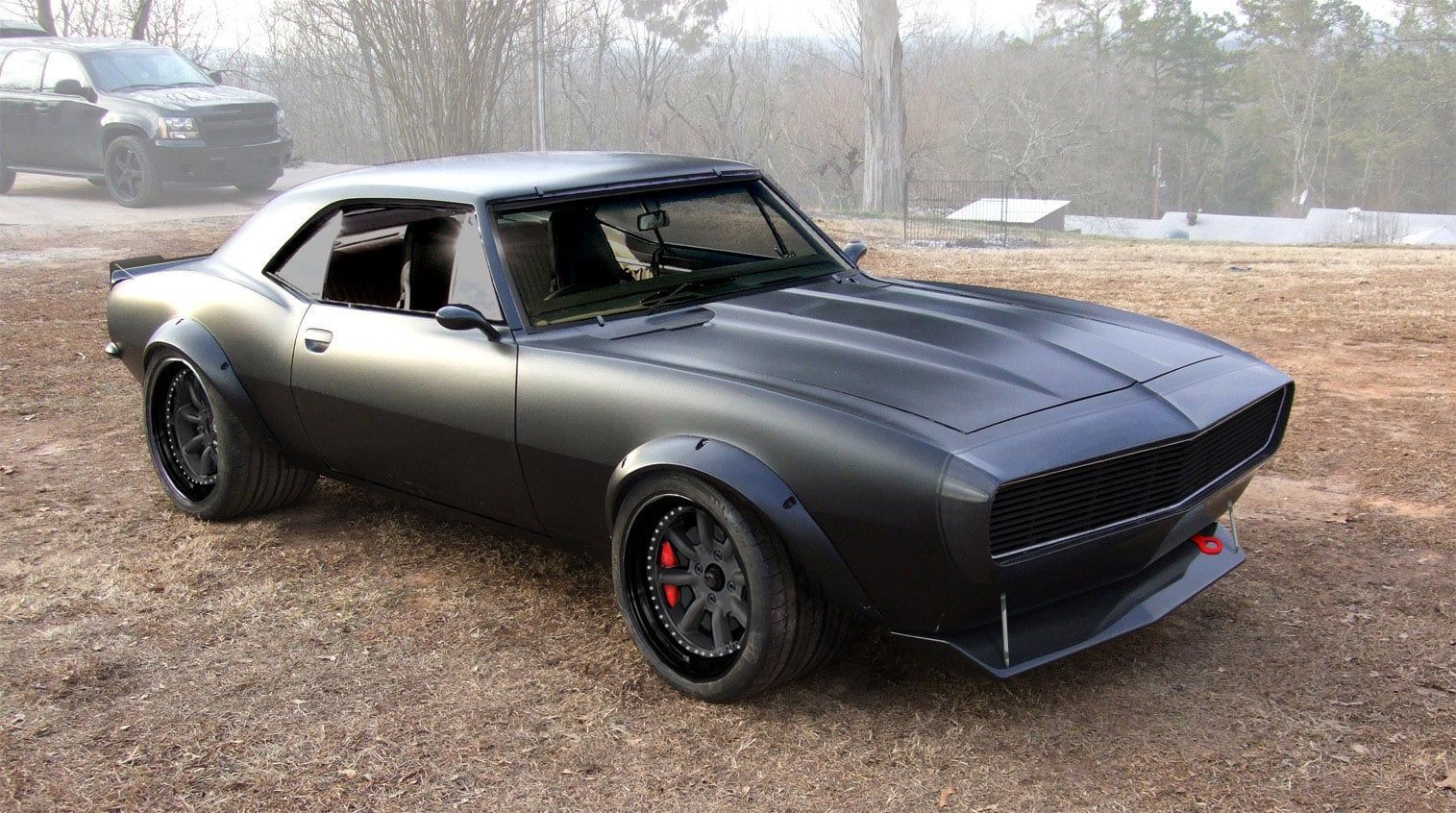 Chevrolet Camaro nera modificata, muscle car, 1515x846 HD, Desktop