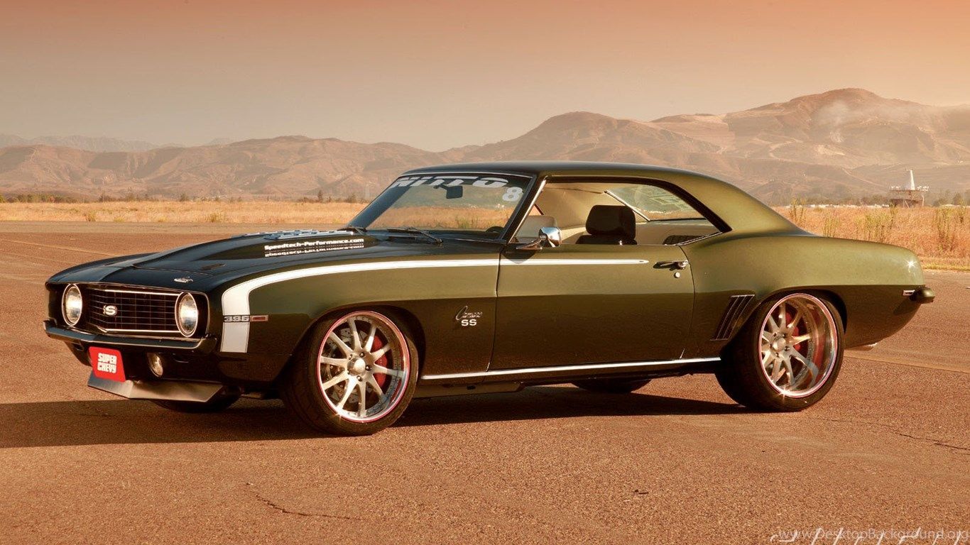 Camaro SS 1969 verde, 1366x768 720p, PC