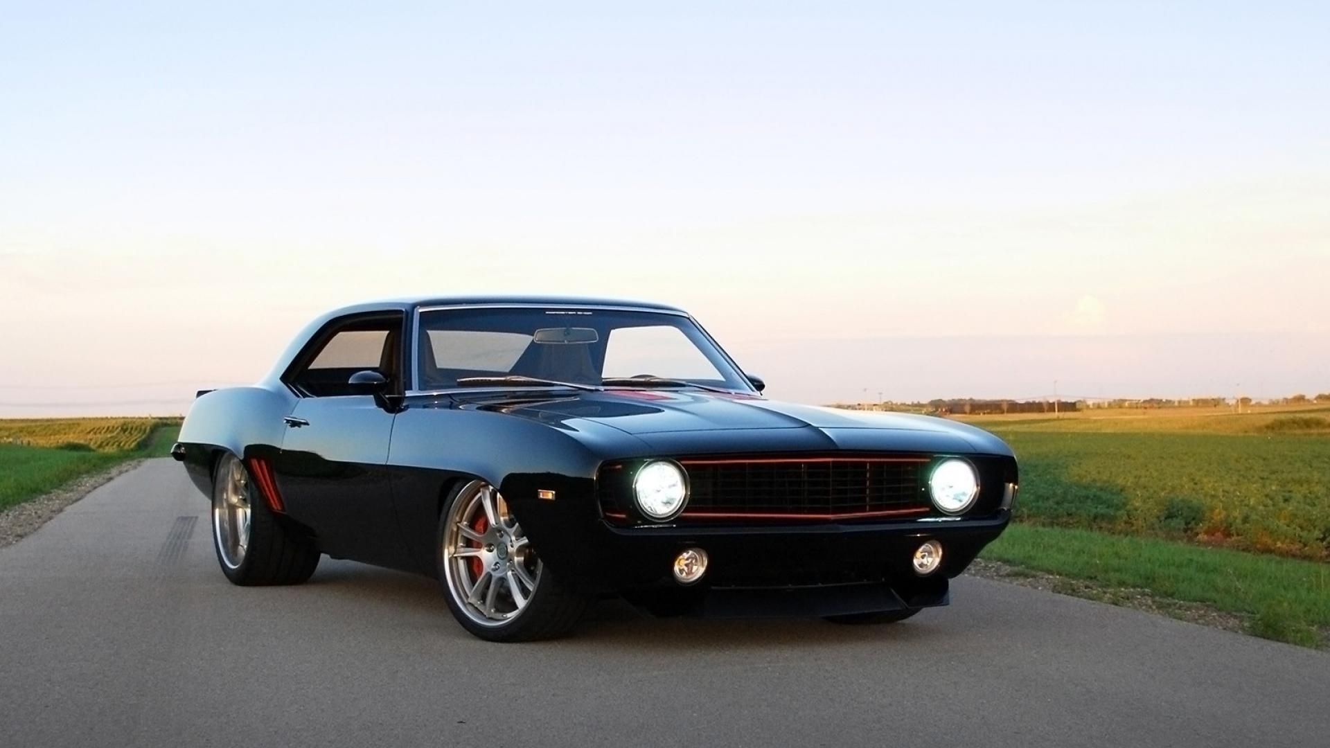 Camaro SS nera 1969, 1920x1080 Full HD, PC Desktop