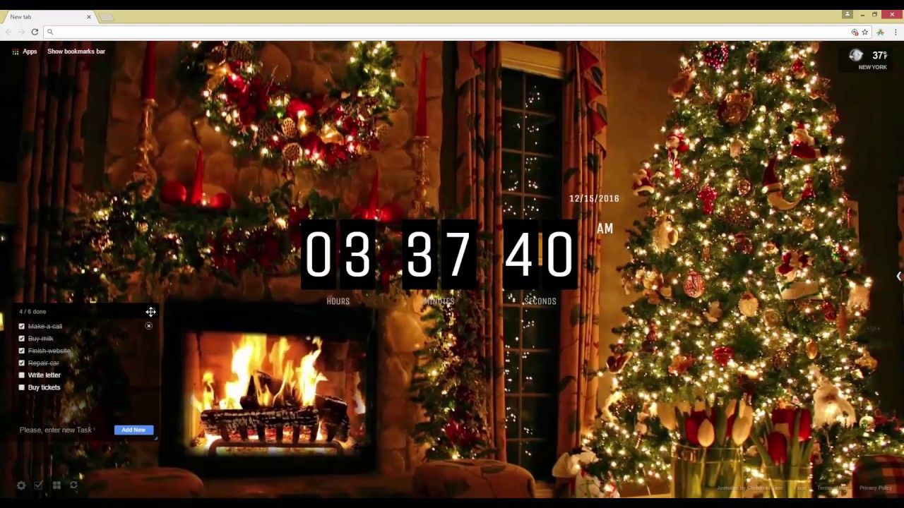 Albero di Natale e camino, 1280x720 HD, Desktop