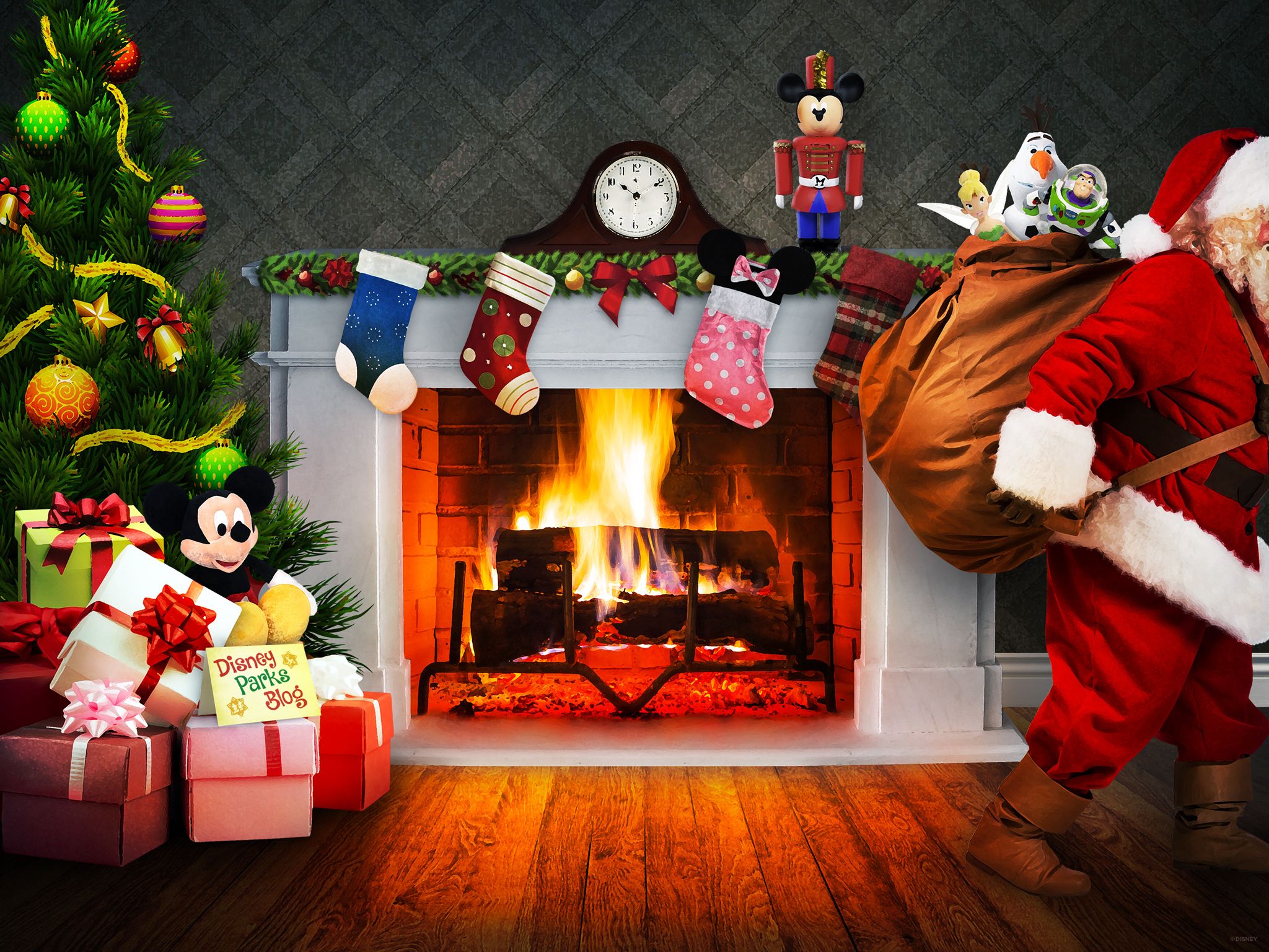 Babbo Natale camino Disney Natale, classici d'animazione, 2048x1536 2K, Desktop