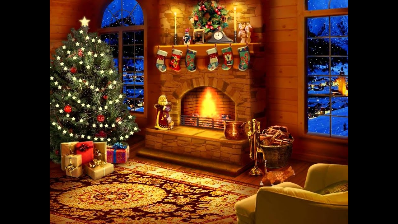Camino di Natale con albero, 1280x720 720p, iMac