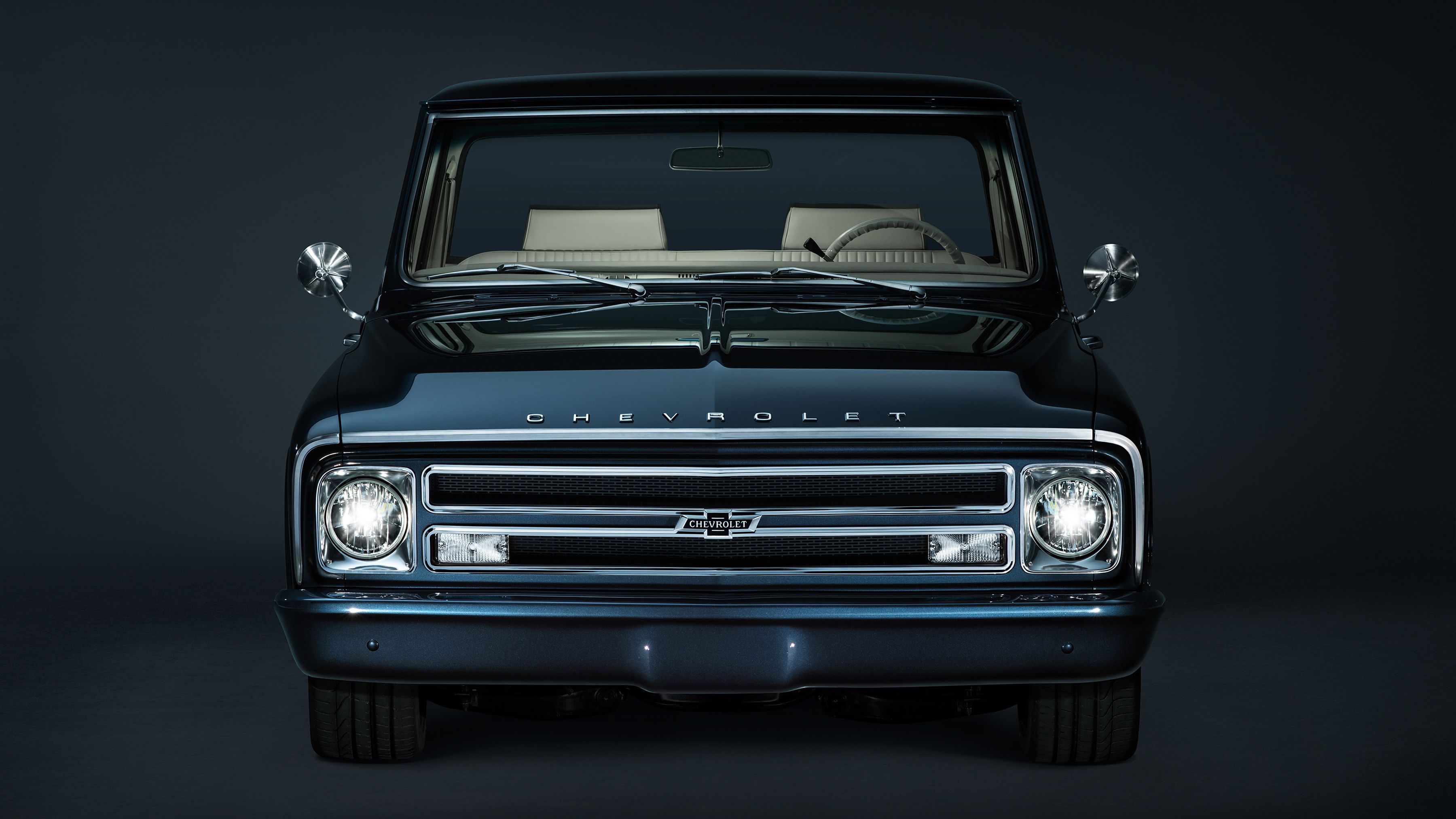 Chevrolet C10 nero classico, 3600x2025 WQXGA, Desktop