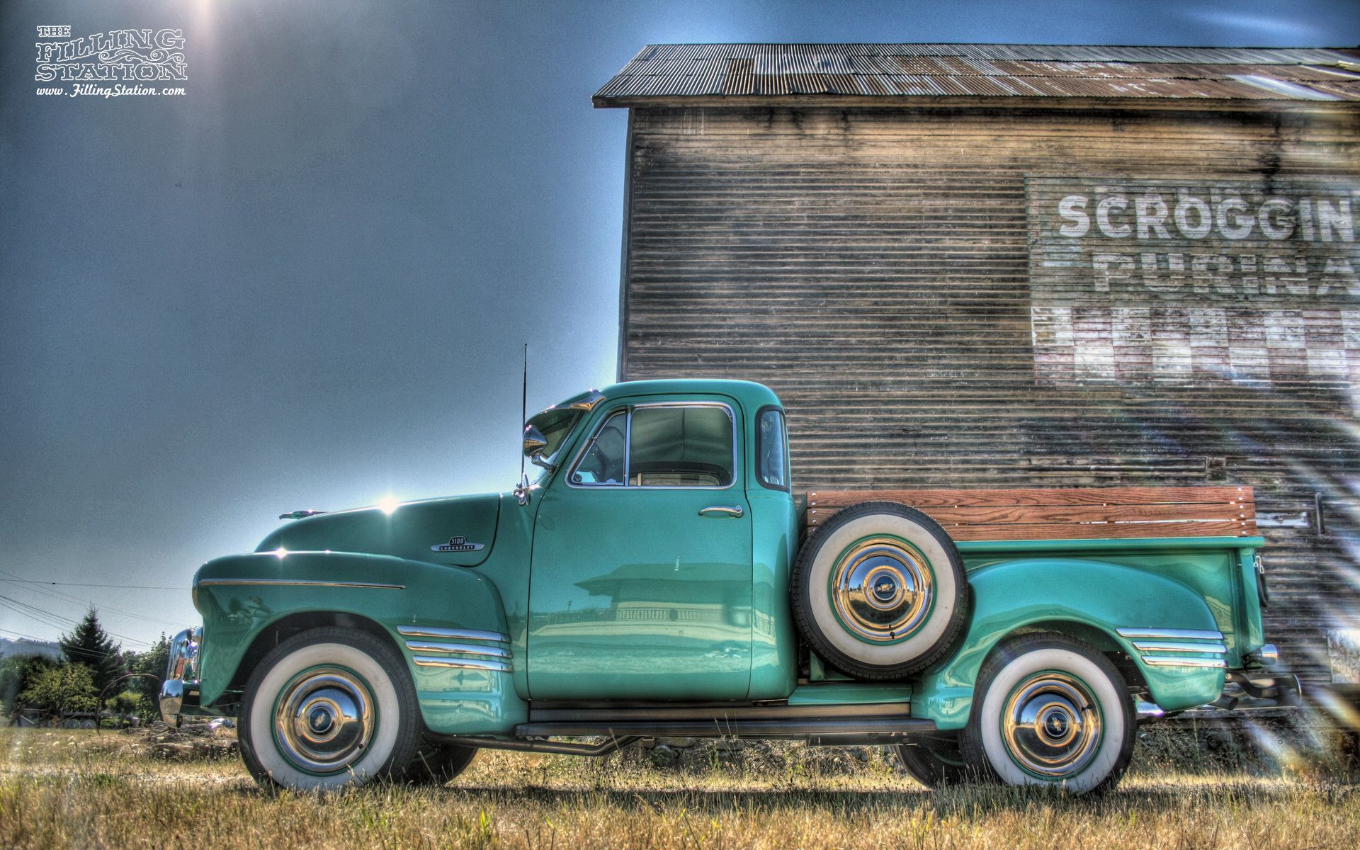 Camion pickup verde d'epoca, 1920x1200 WUXGA, Laptop