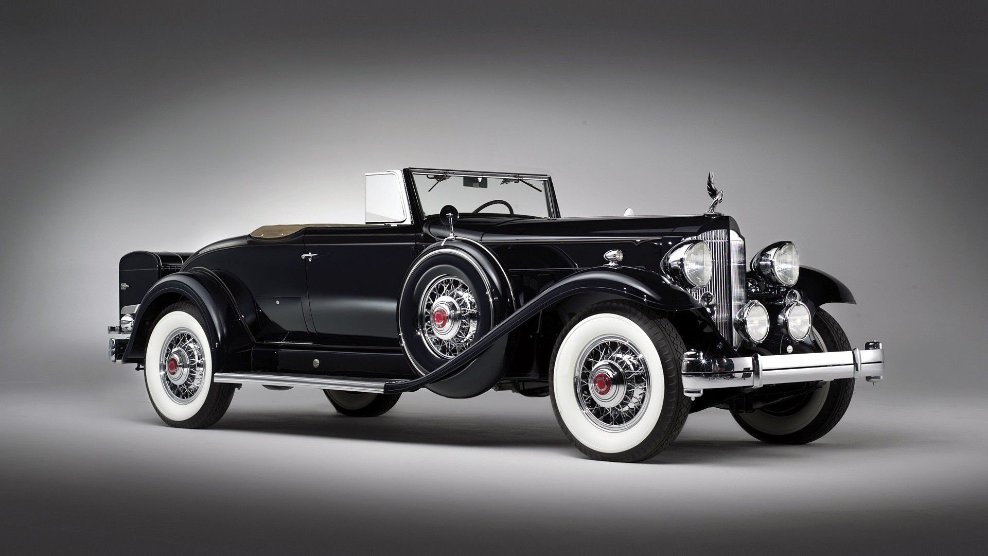 Auto d'epoca nera decappottabile, 1920x1080 Full HD 1080p, Desktop