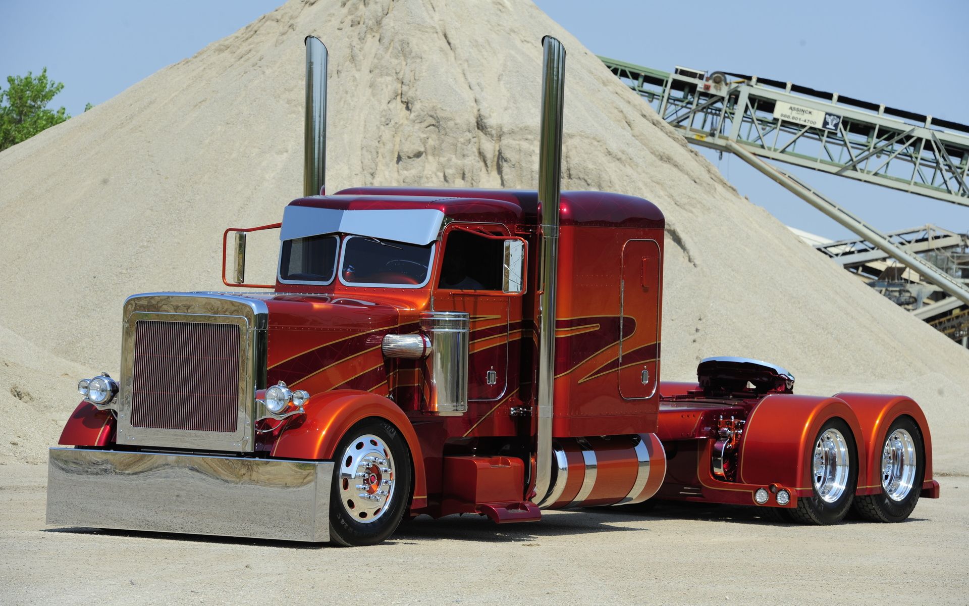 Camion Peterbilt rosso classico custom, 1920x1200 WUXGA, PC Desktop