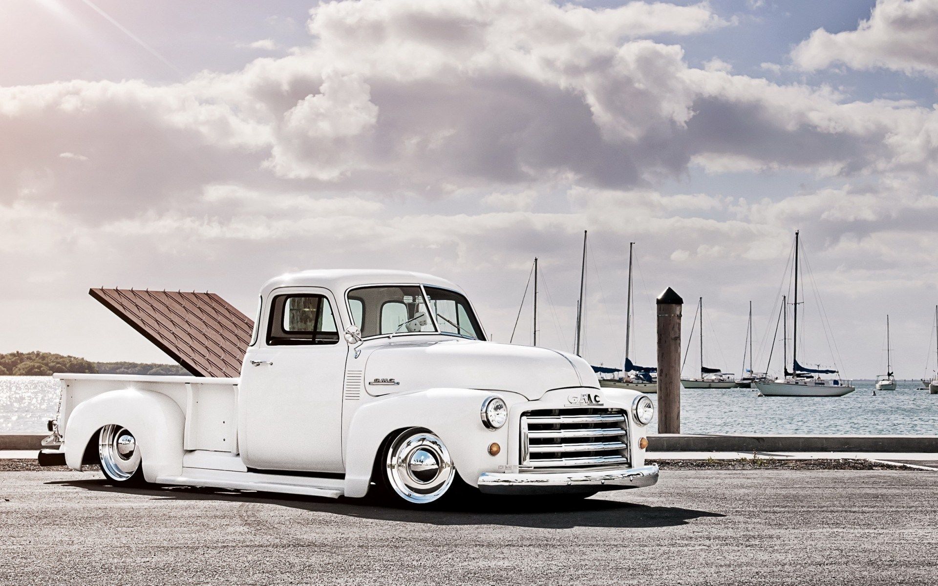 Camion pickup GMC classico bianco, 1920x1200 Full HD+, Desktop