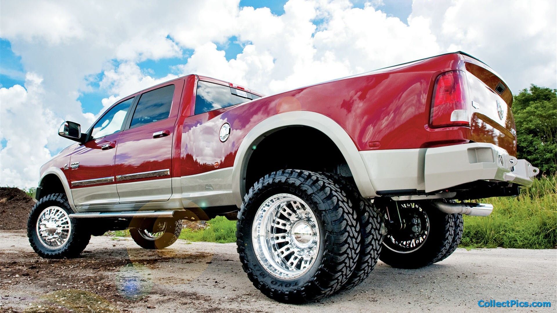 Camion Dodge Ram sollevato rosso, 1920x1080 Full HD, PC