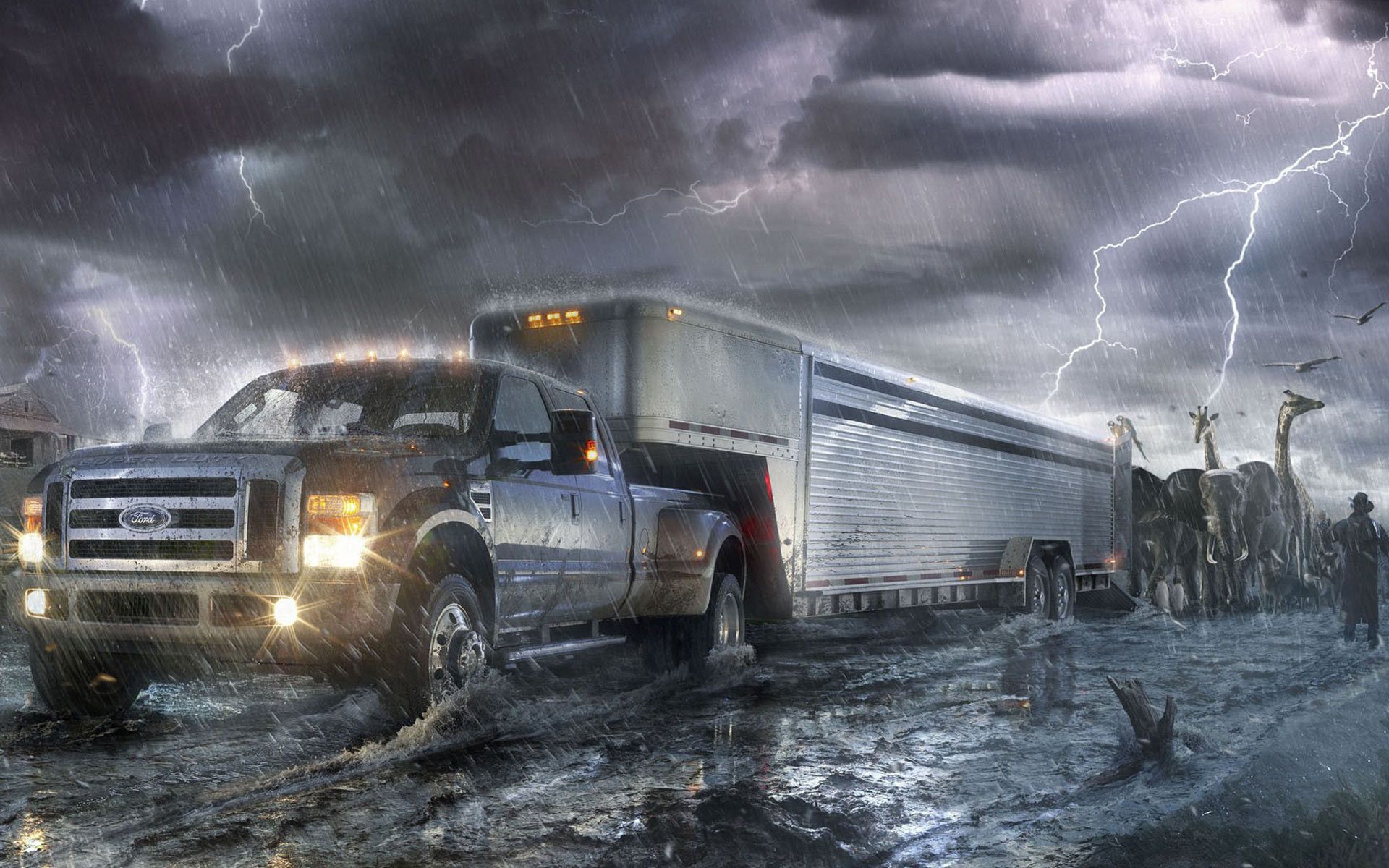 Camion Ford con rimorchio tempesta, 1920x1200 WUXGA, Desktop