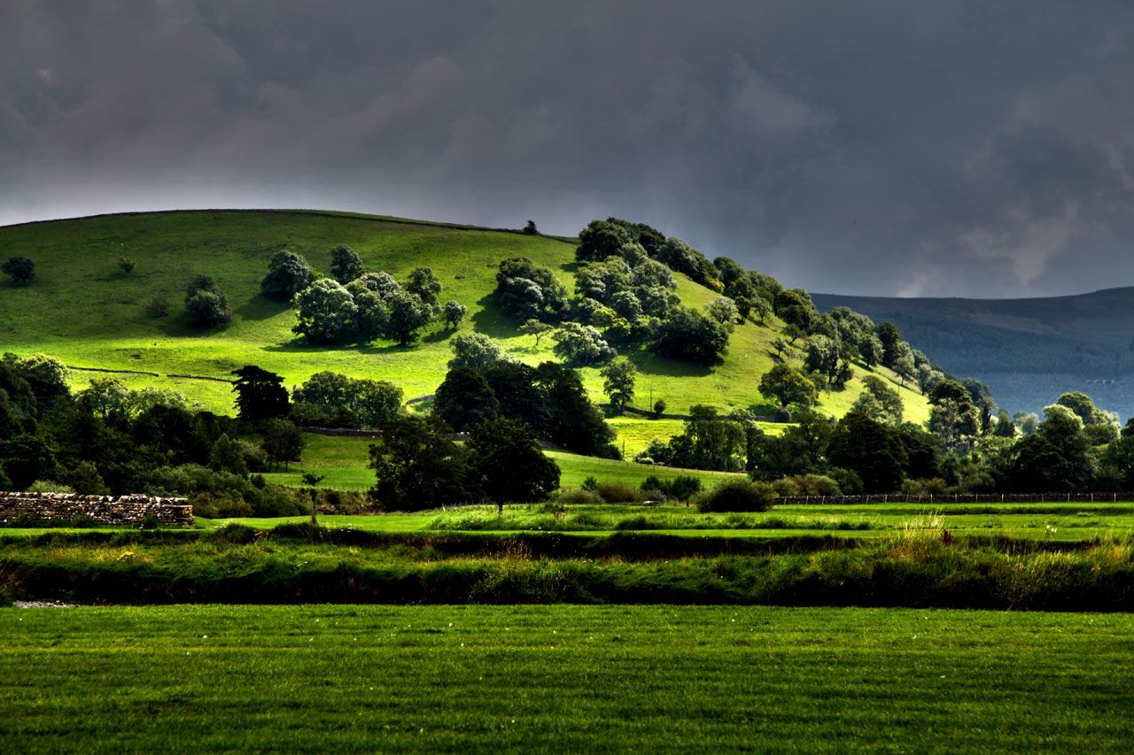 Collina verde campagna irlandese, 1280x853 720p, PC