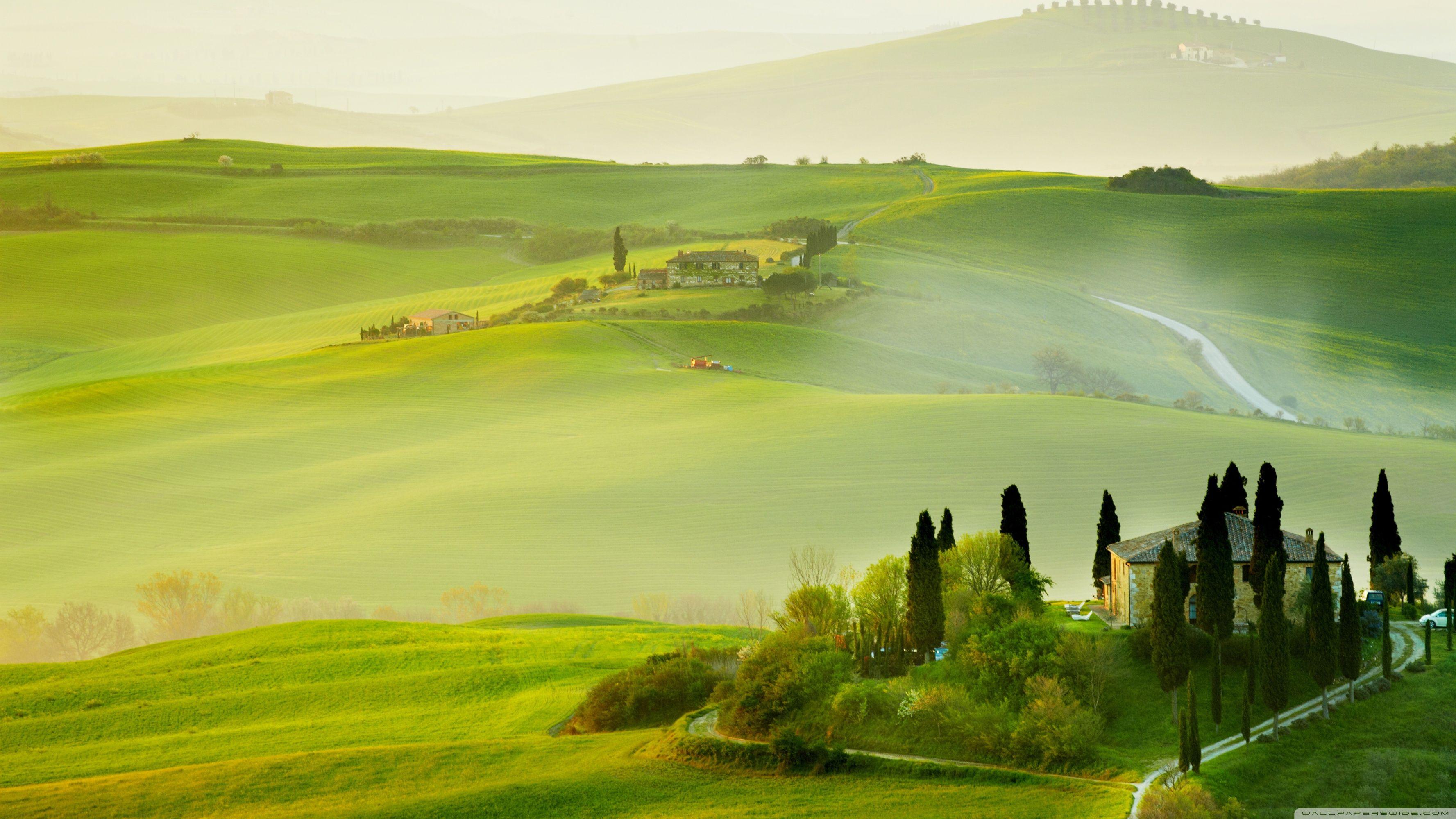 Colline verdi campagna toscana, 3554x1999 2K, Laptop