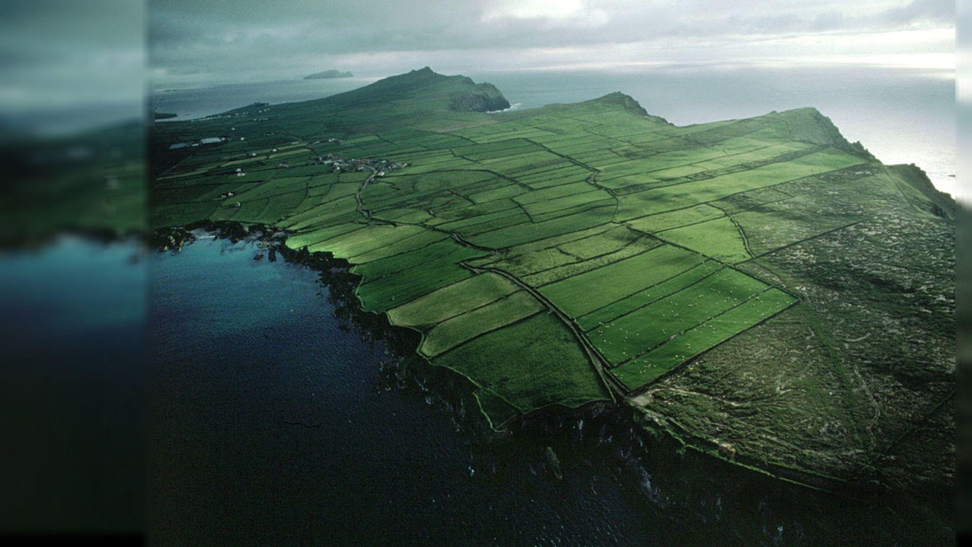 Campagna irlandese vista aerea, 1920x1080 Full HD 1080p, PC Desktop