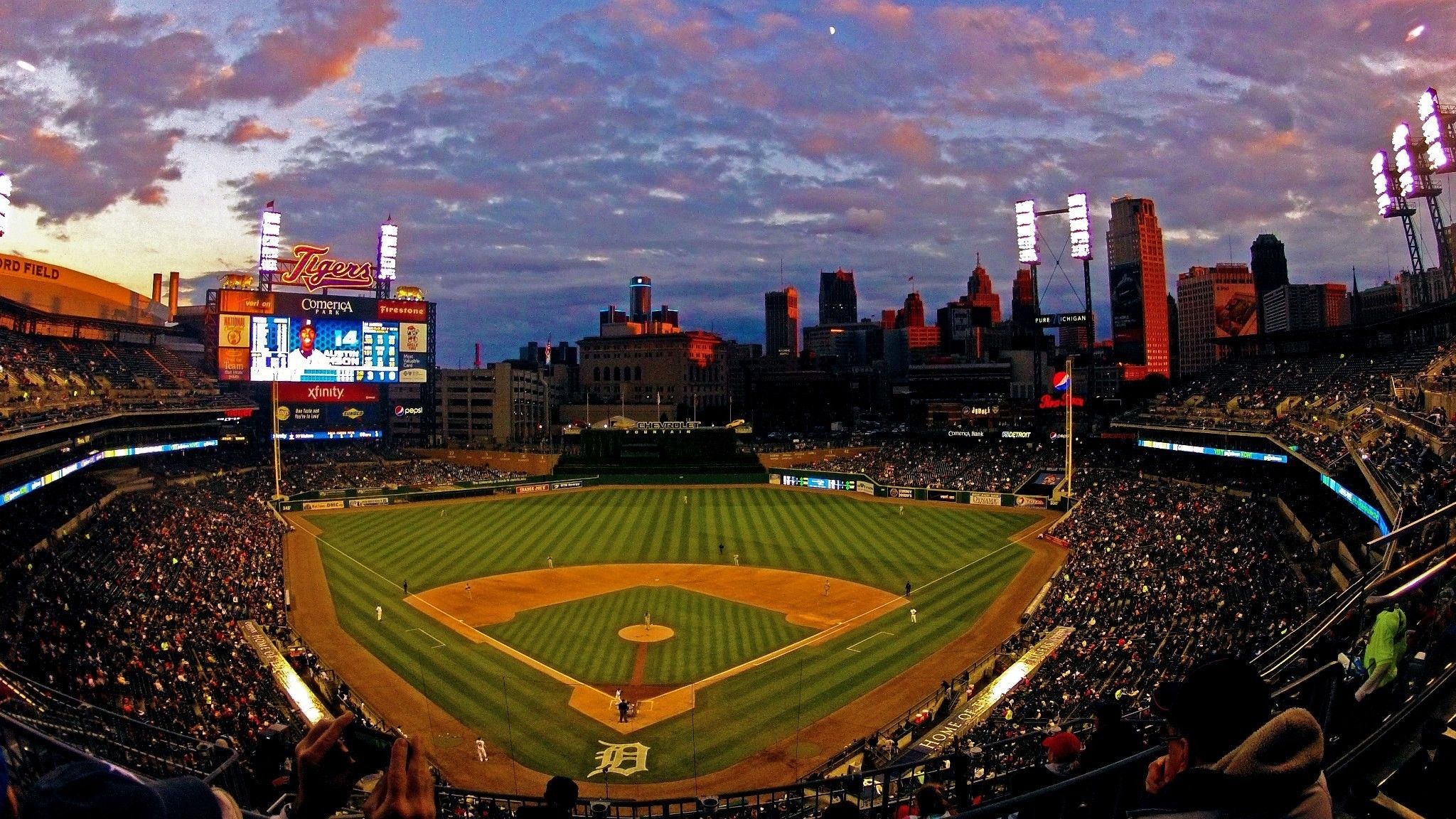 Stadio baseball al tramonto, 2048x1152 2K, Desktop