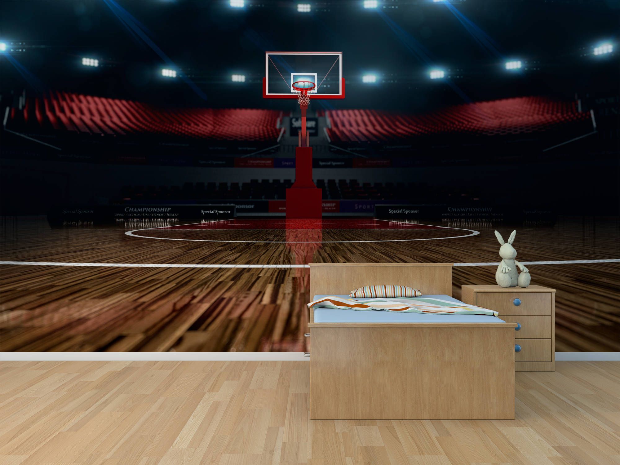 Campo basket con canestro, murale, 2000x1500 alta risoluzione, Laptop