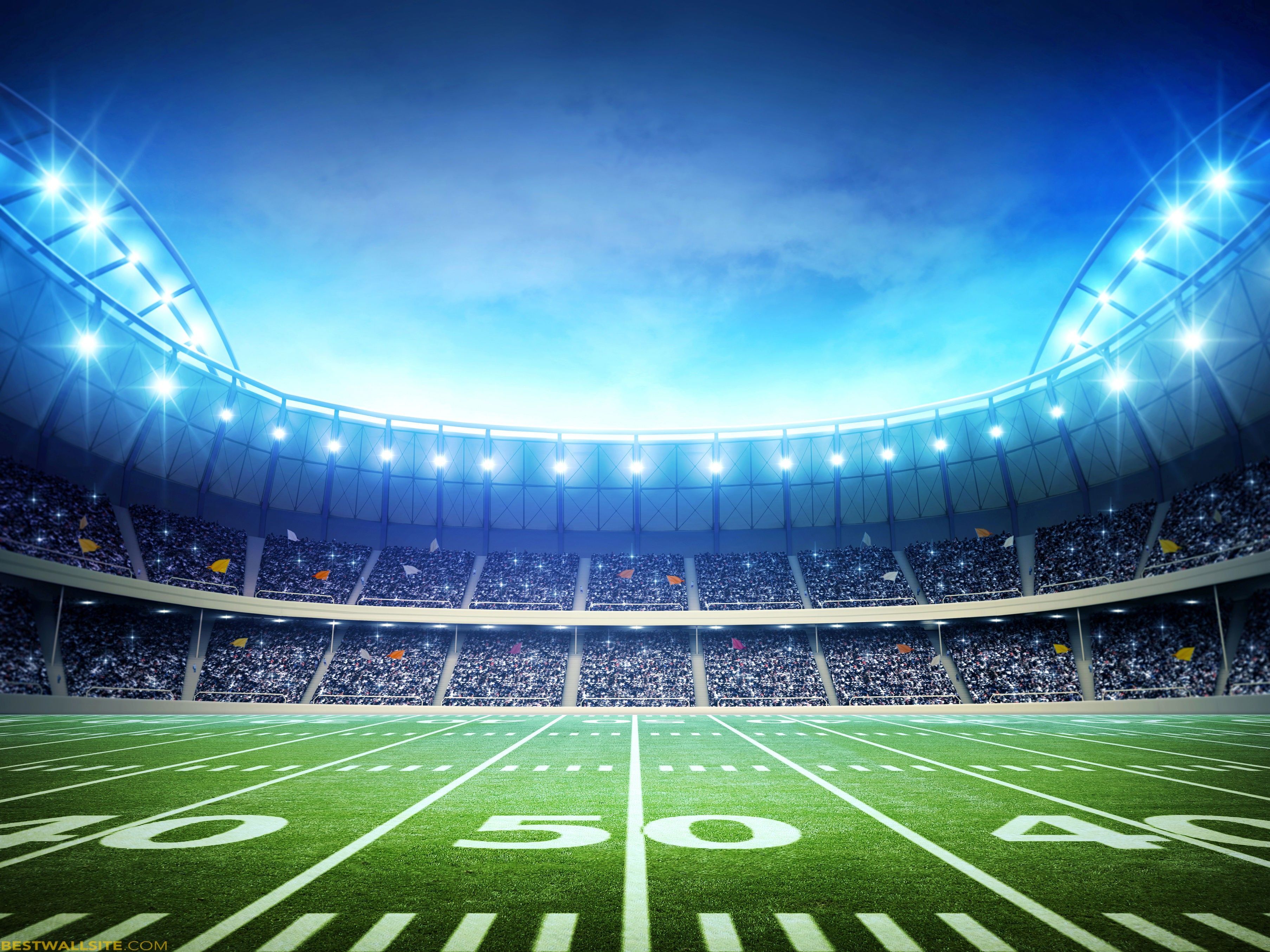 Stadio di football americano illuminato, 3614x2708 2K+, Laptop