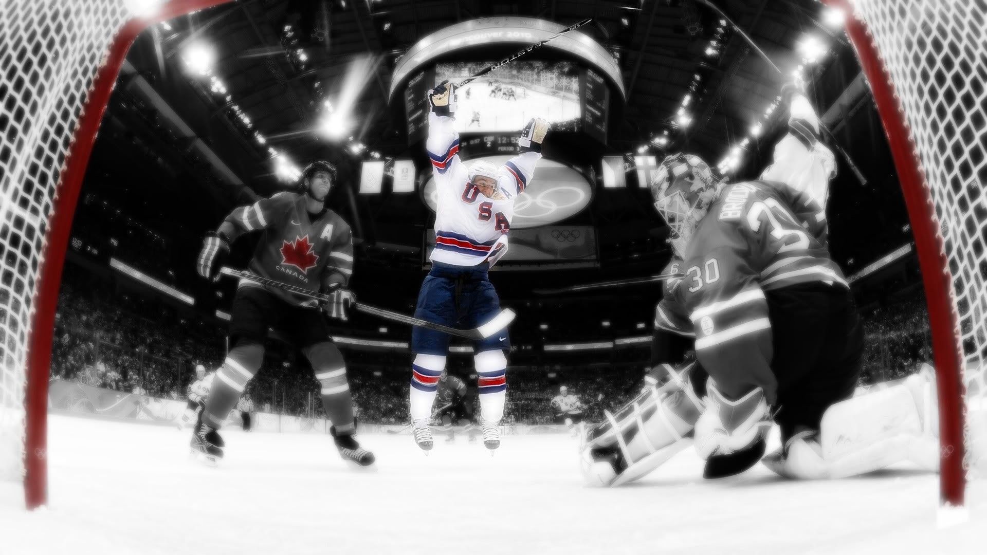 Partita hockey su ghiaccio, porta, 1920x1080 1080p, Laptop