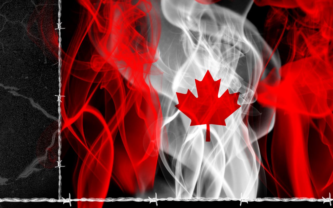 Bandiera Canada effetto fumo, 1280x800 720p, Laptop