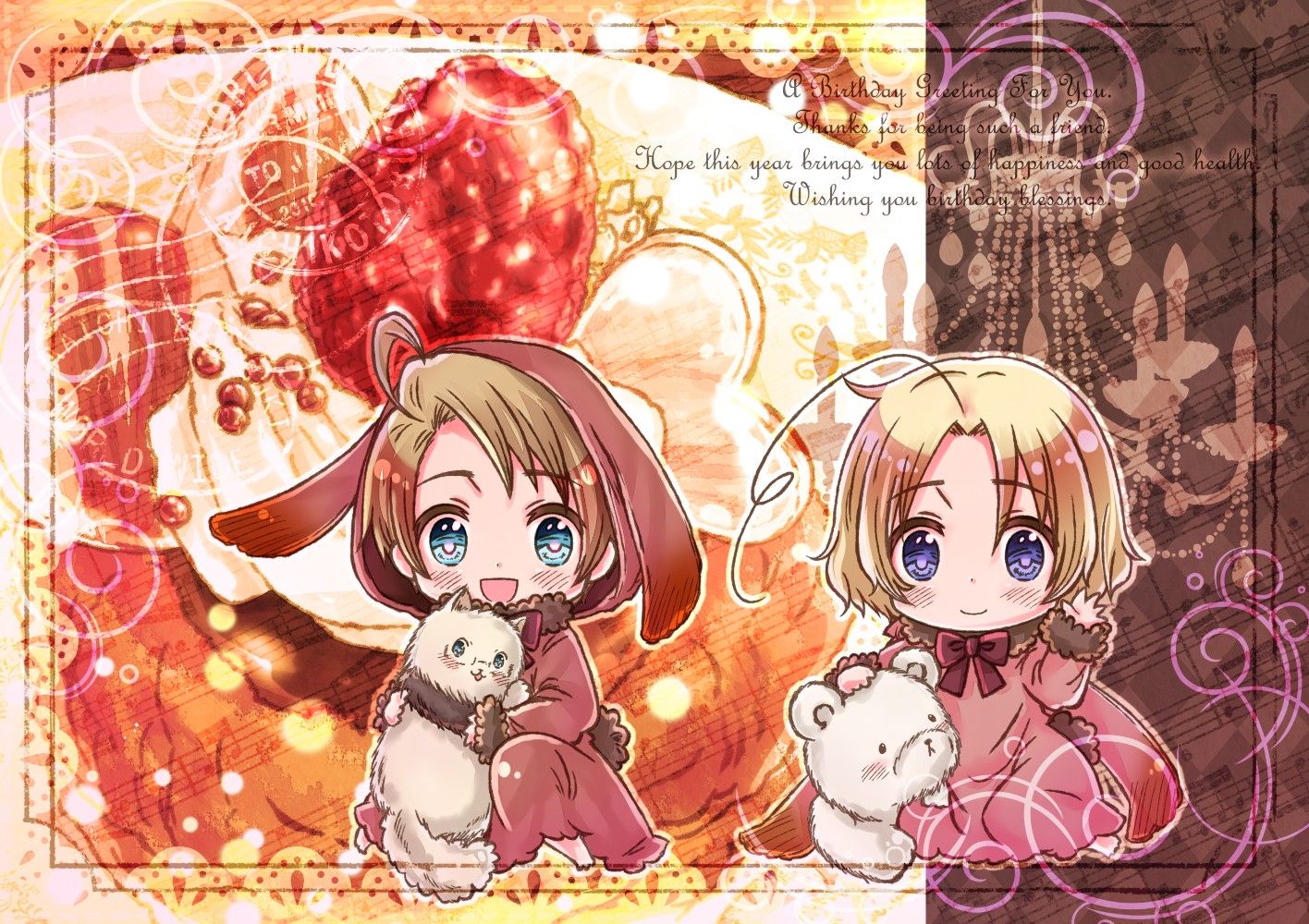 Hetalia Chibi America e Canada, 1416x1000 720p, Laptop