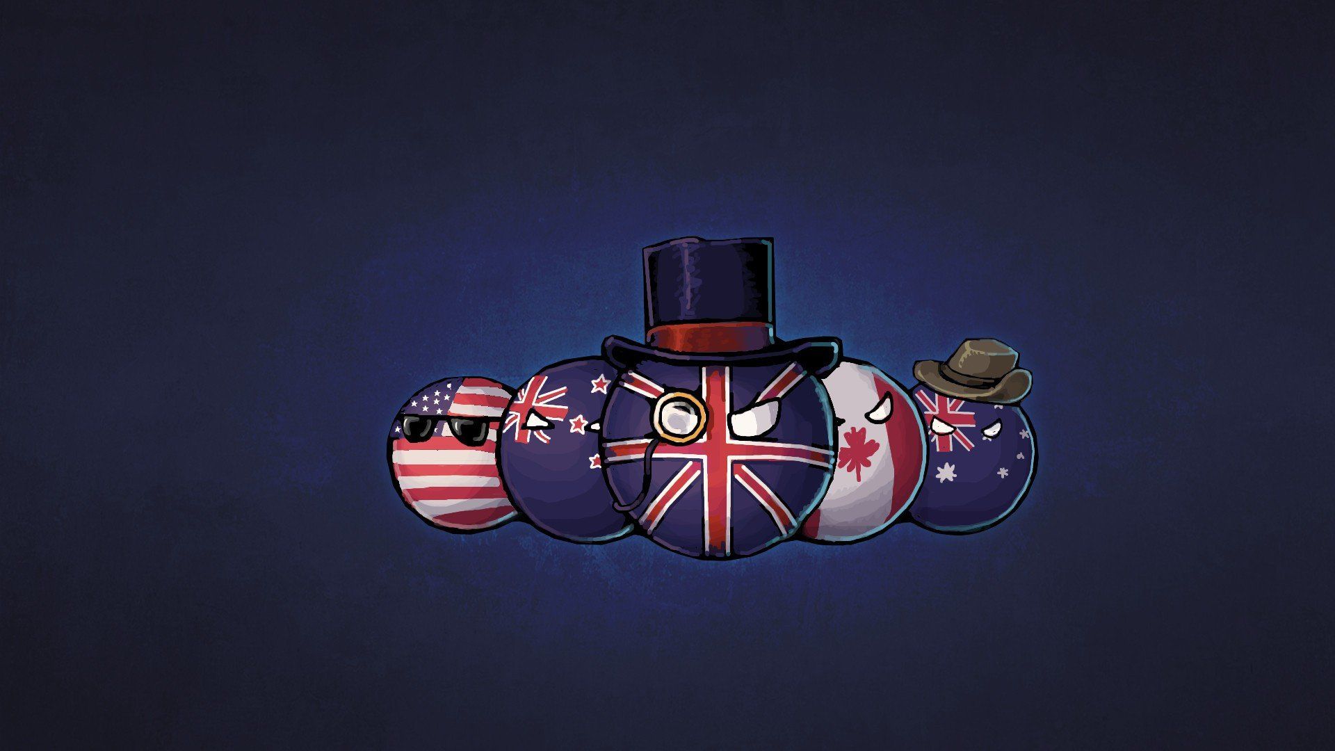 Countryballs USA Inghilterra Canada Australia, 1920x1080 1080p, PC