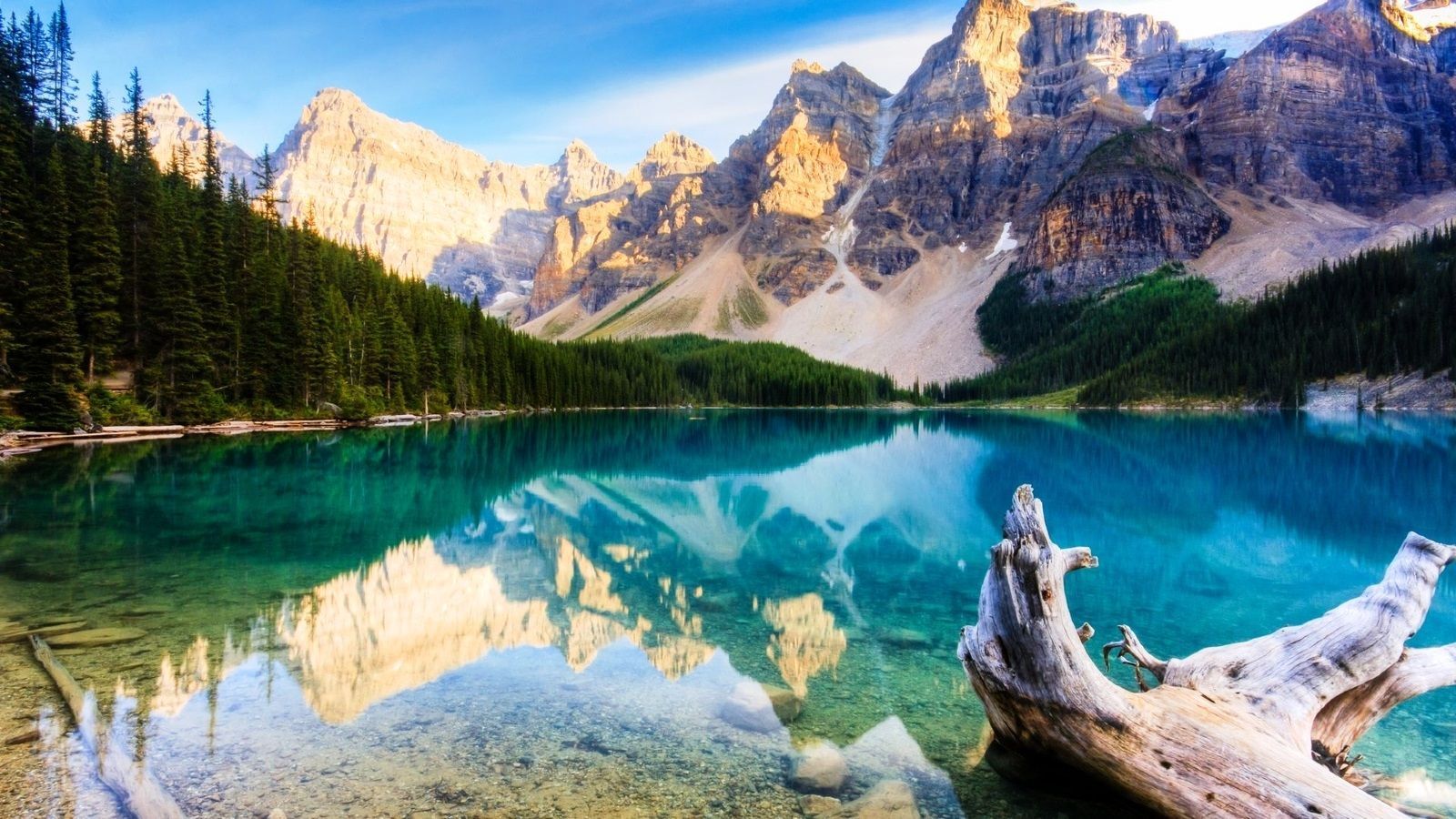 Lago Moraine montagne Canada, 1600x900 HD, Desktop