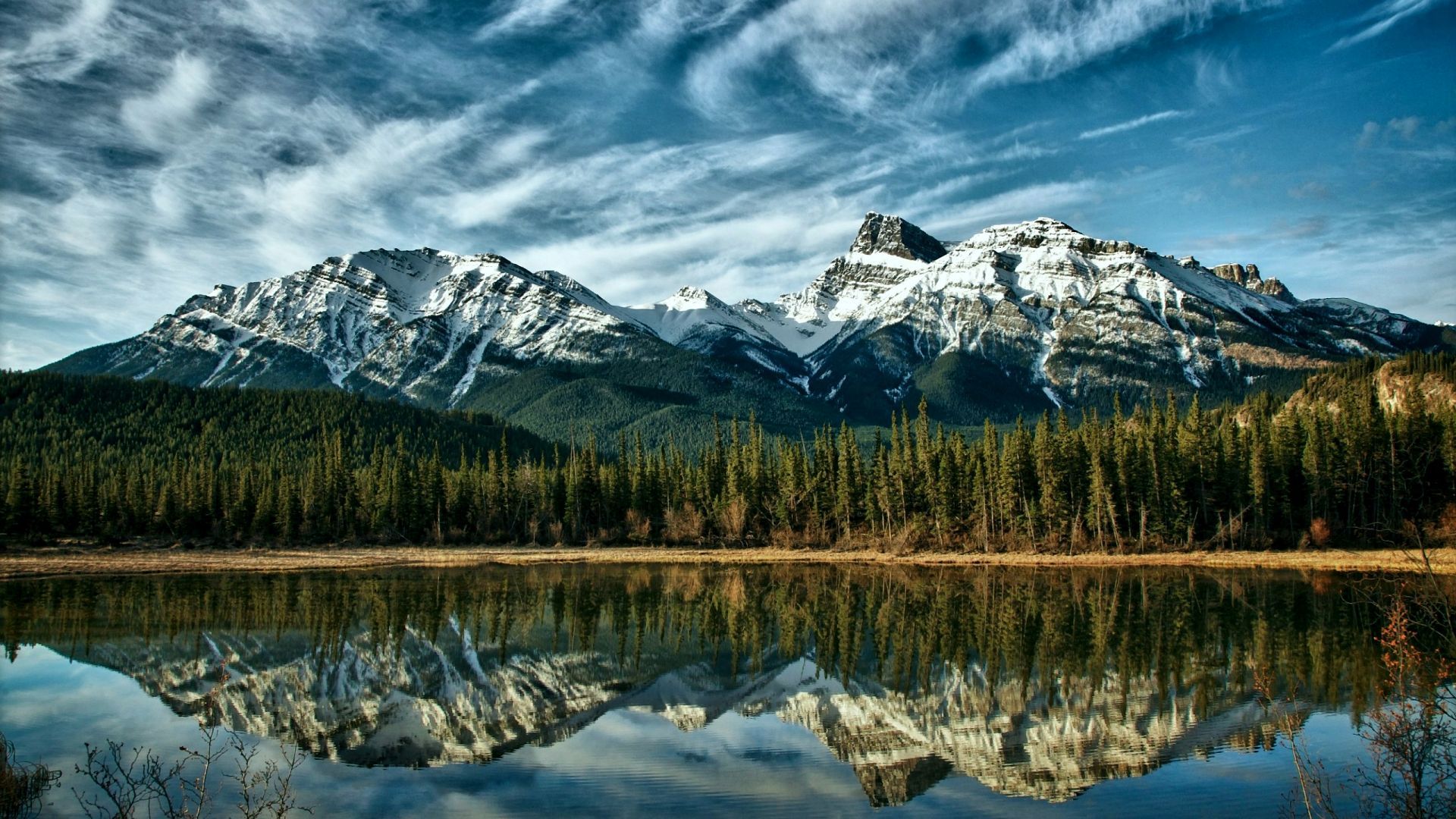 Montagne rocciose lago riflesso, 1920x1080 Full HD, PC