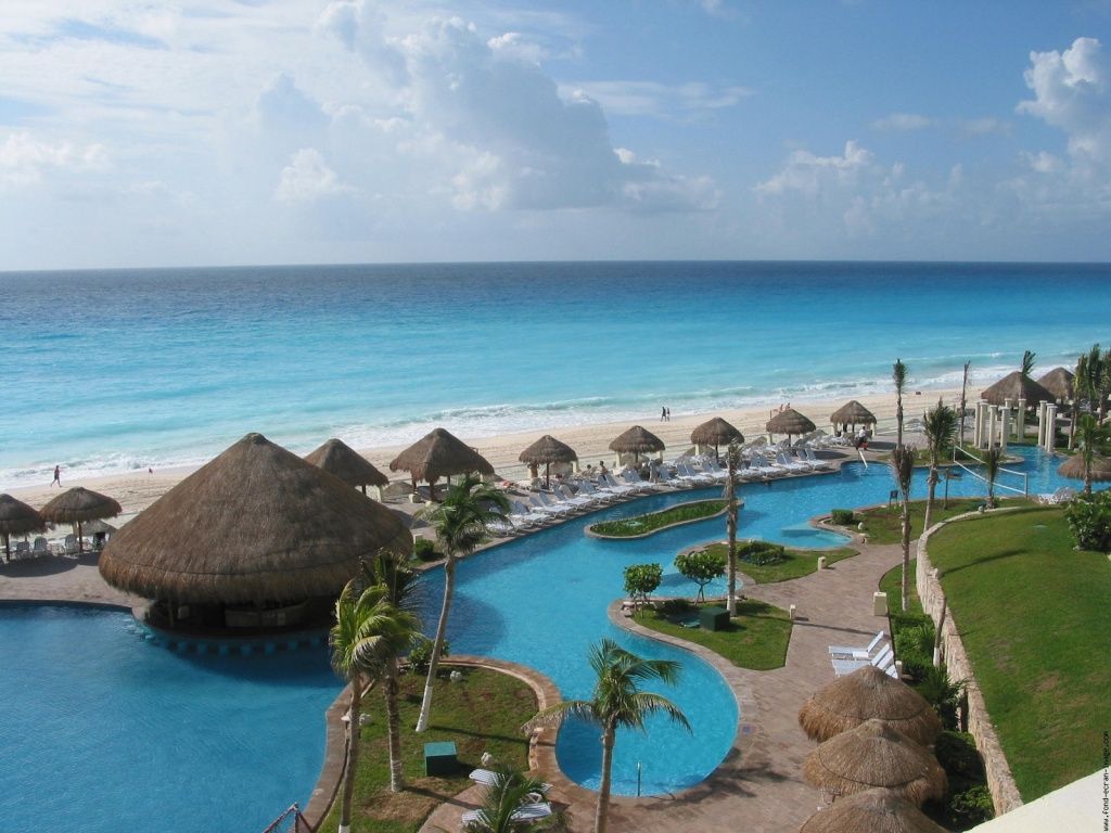 Resort spiaggia Cancún Messico, 1024x768 HD, PC