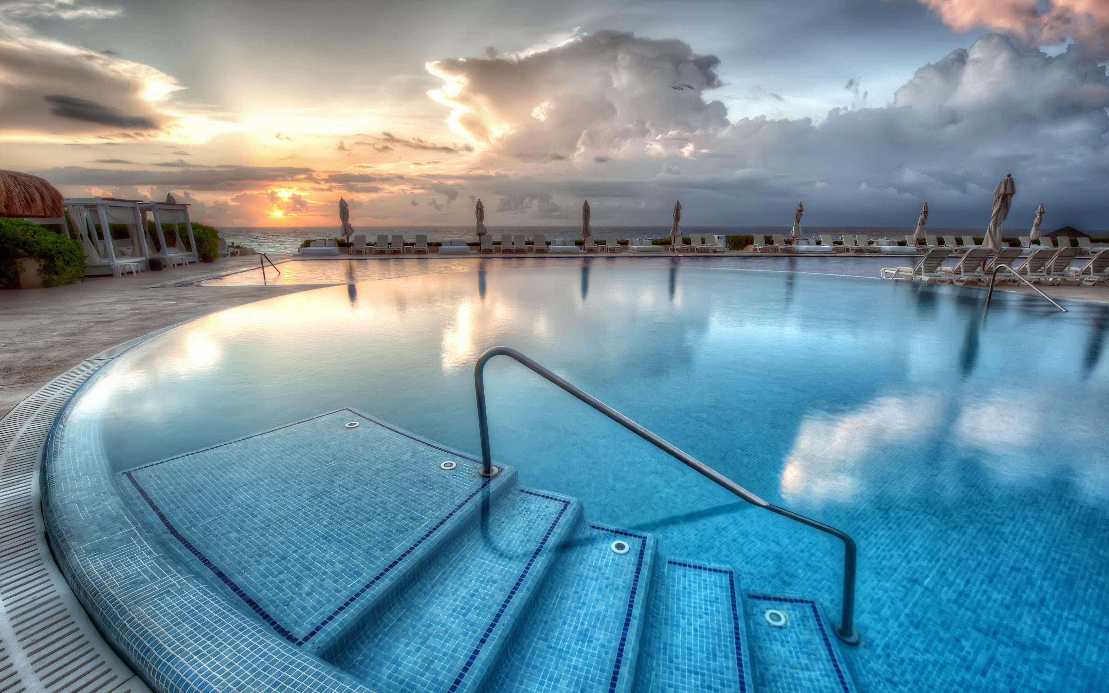 Piscina resort tramonto Cancún, 3840x2399 Ultra HD, 4K TV