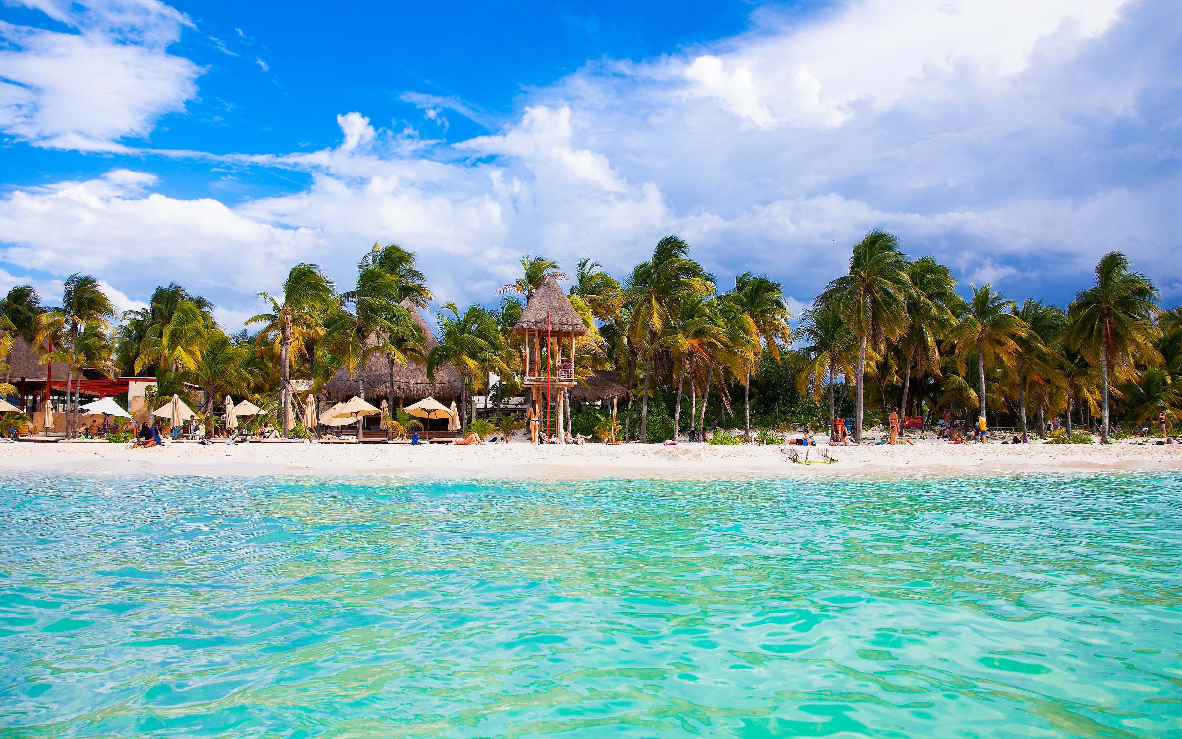 Spiaggia palme Cancún Messico, 3840x2400 UHD, Monitor 4K