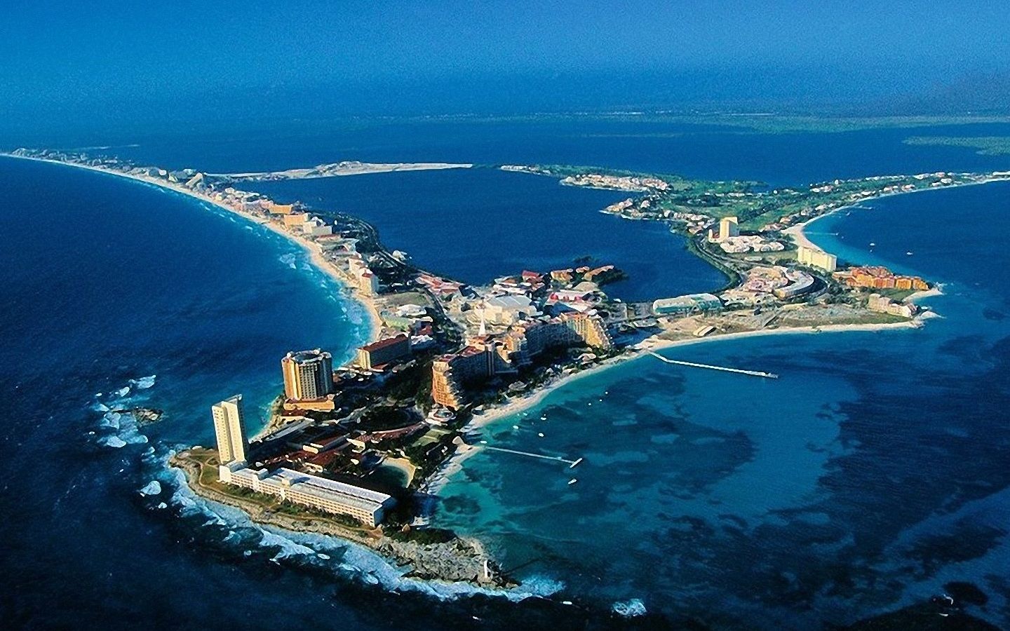 Vista aerea Cancún costa, 1440x900 720p, PC