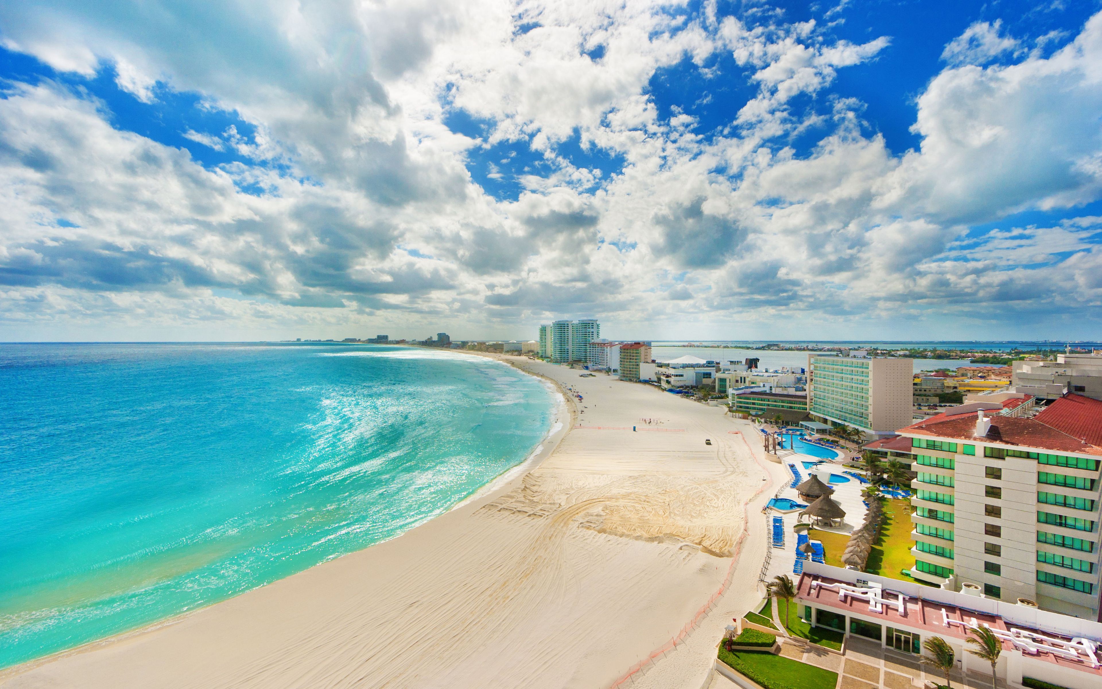 Spiaggia Cancún acqua turchese, 3840x2400 Ultra HD, 4K TV