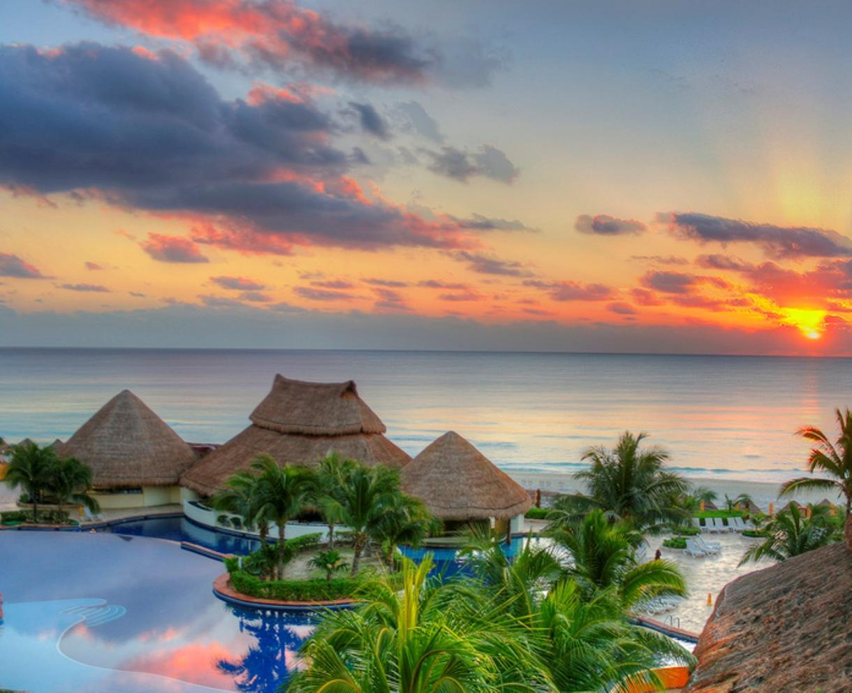 Resort tramonto Cancún spiaggia, 1220x992 HD, Desktop