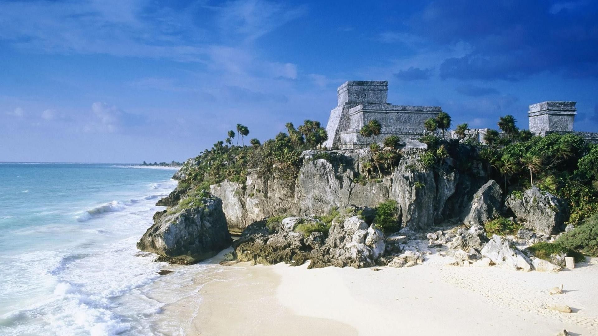 Rovine Maya, spiaggia Tulum, 1920x1080 Full HD, PC Desktop