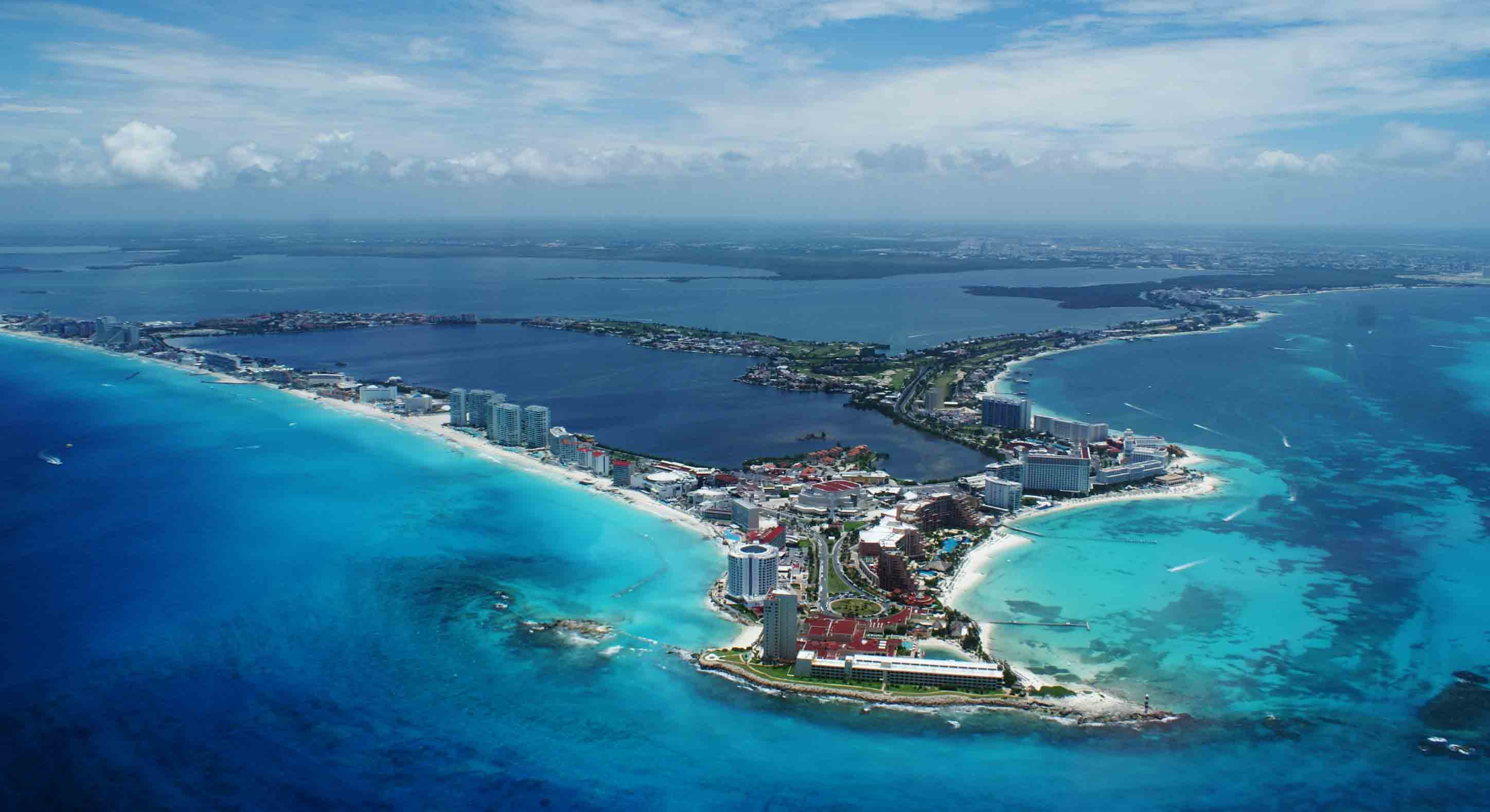 Vista aerea Cancún costa, 2896x1578 2K, Desktop