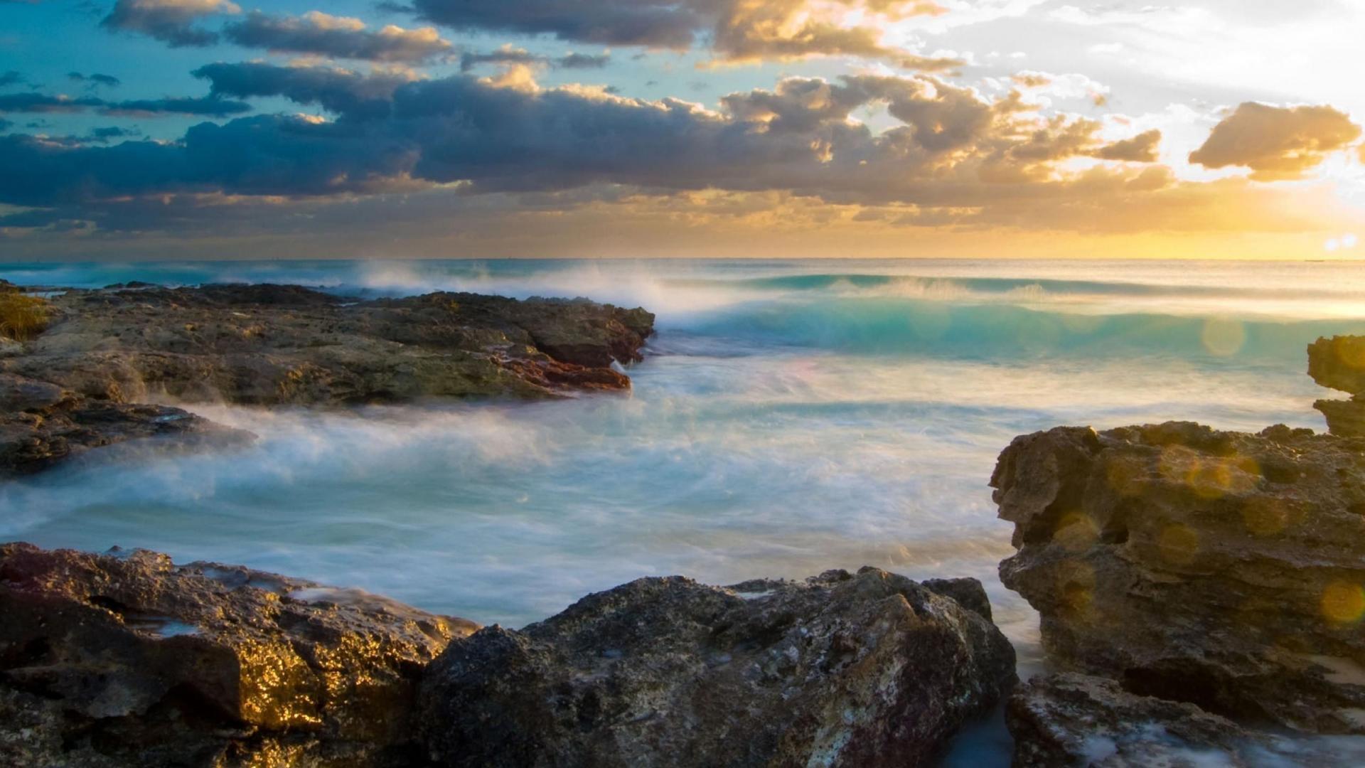 Costa rocciosa al tramonto, 1920x1080 Full HD 1080p, PC Desktop