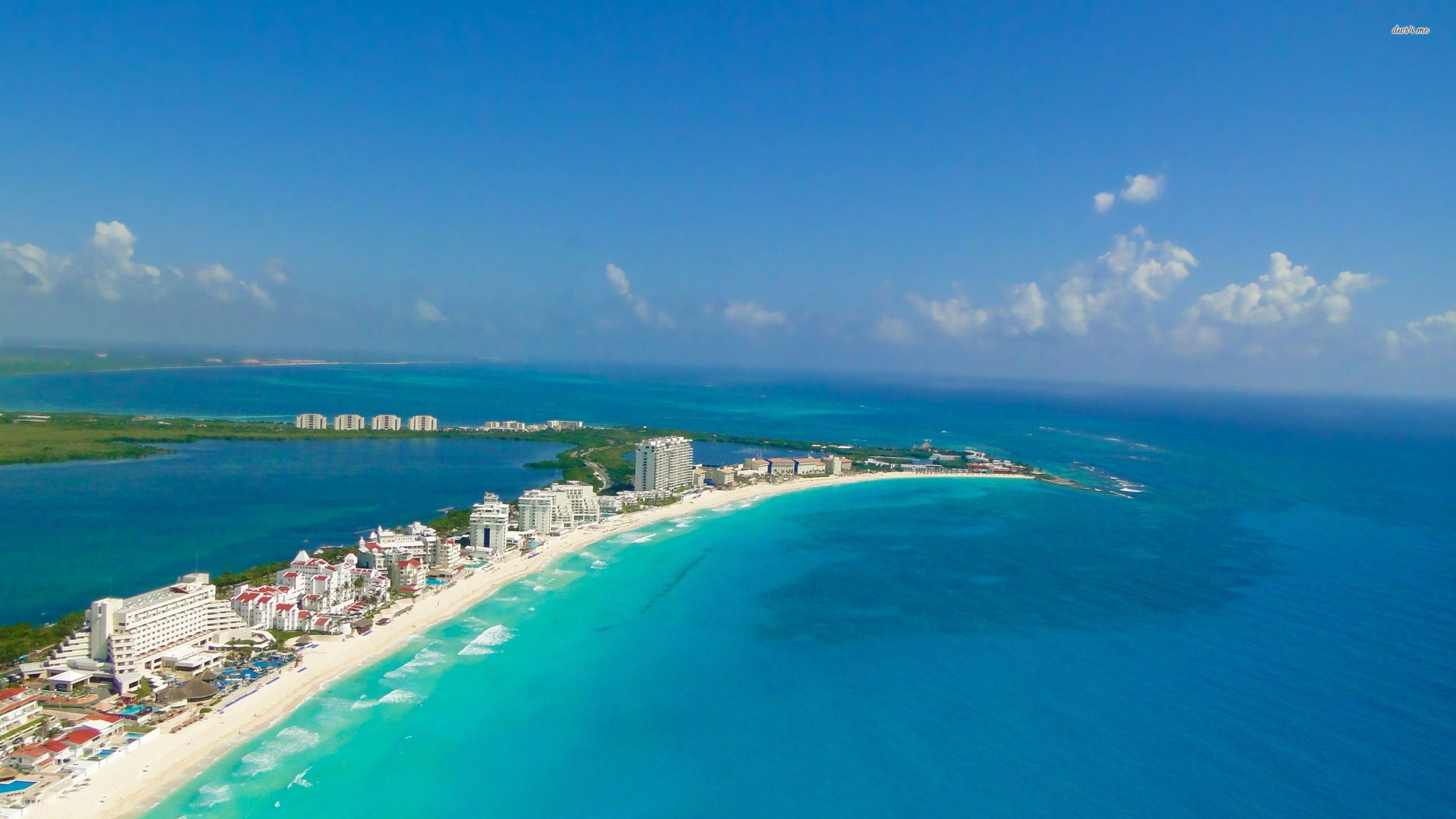 Vista aerea Cancún spiaggia, 2560x1440 1440p, Desktop