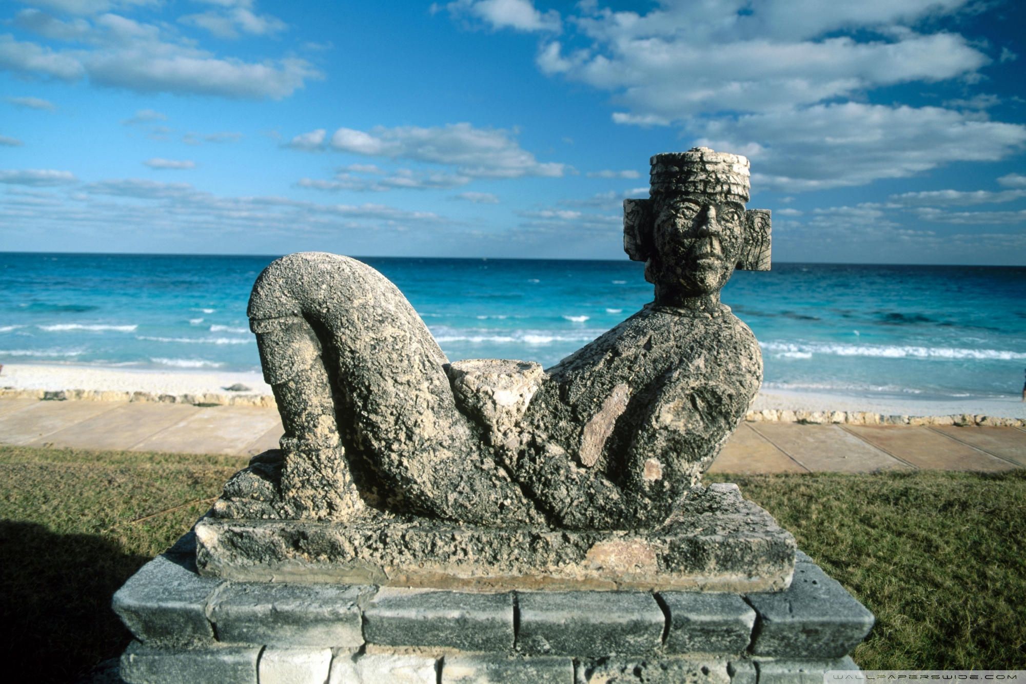 Statua Chac Mool, Cancún, 2000x1333 alta risoluzione, PC