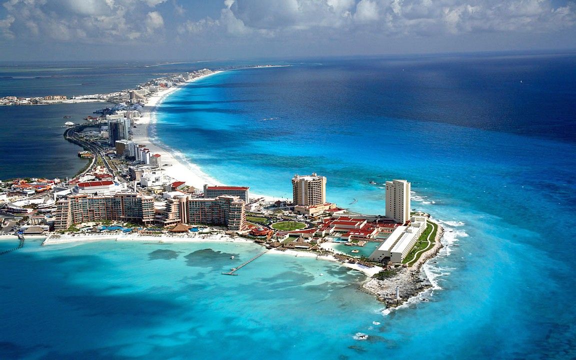 Vista aerea Cancún costa, 1152x720 HD, Desktop