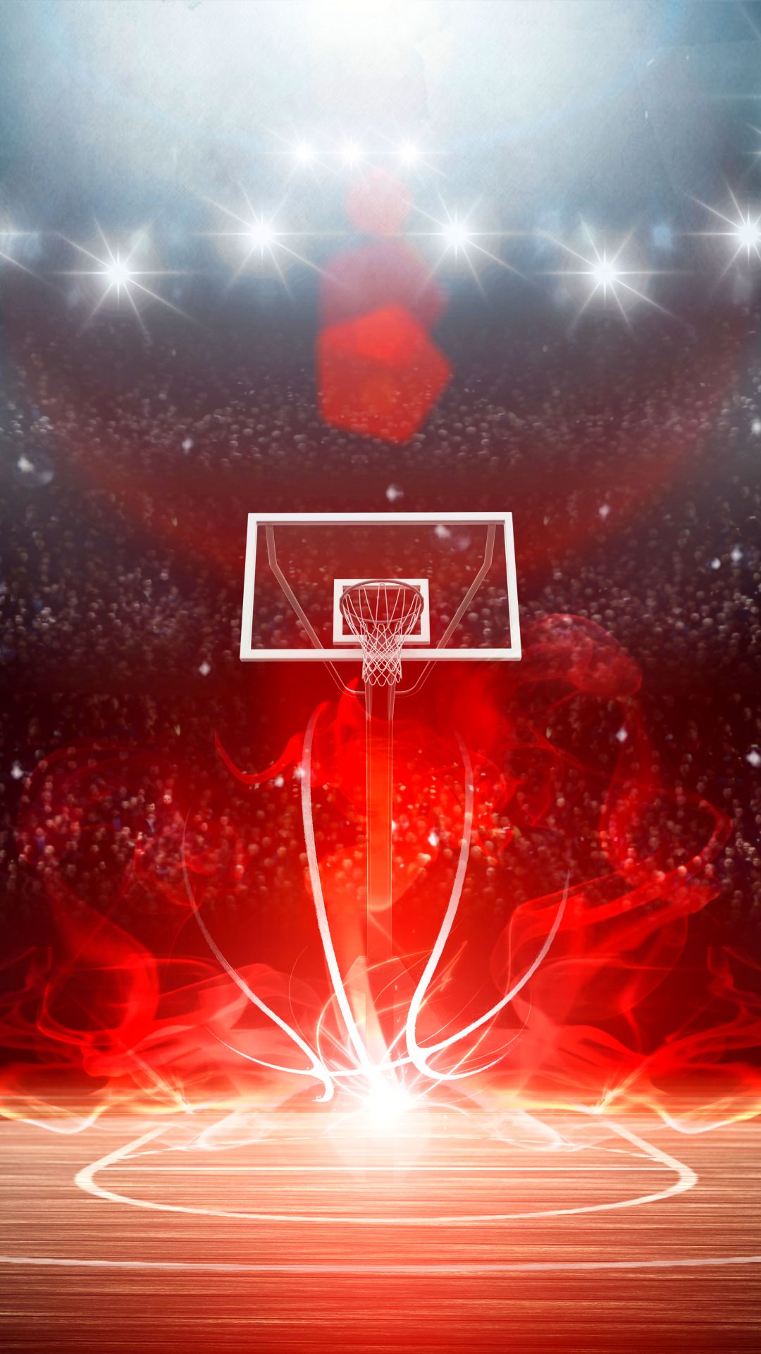 Canestro basket rosso luminoso, 1080x1920 Verticale, Mobile