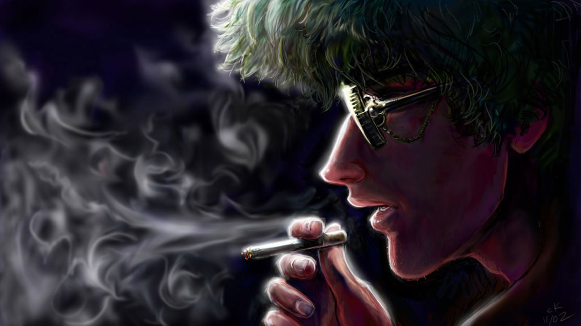 Uomo con occhiali che fuma, 1920x1080 Full HD, Desktop