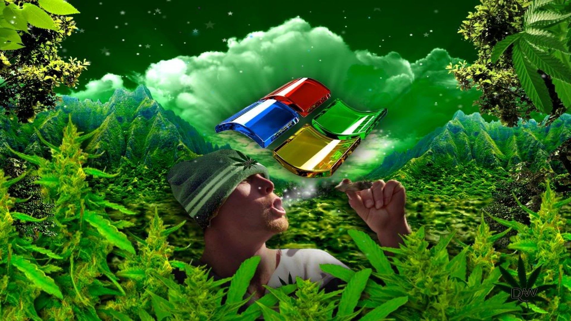 Testo Smokin' Weed su nero, 1920x1200 WUXGA, PC