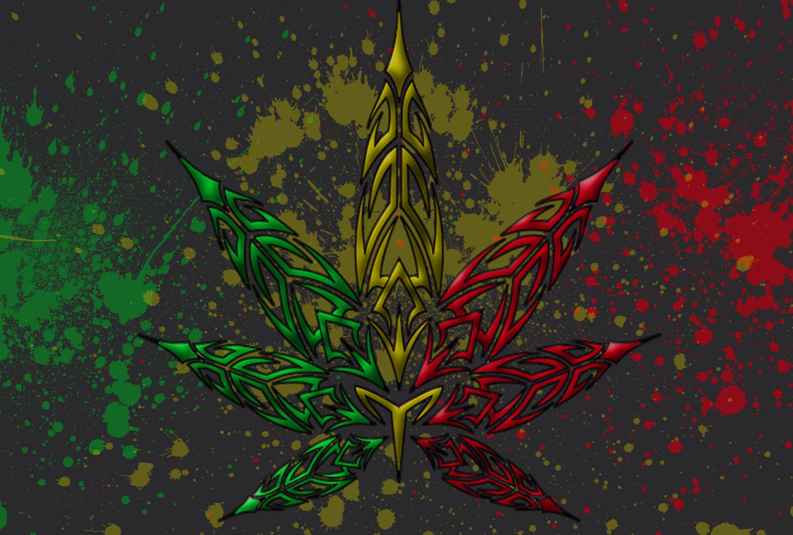 Foglia cannabis stile rasta, 1600x1080 HD, Desktop